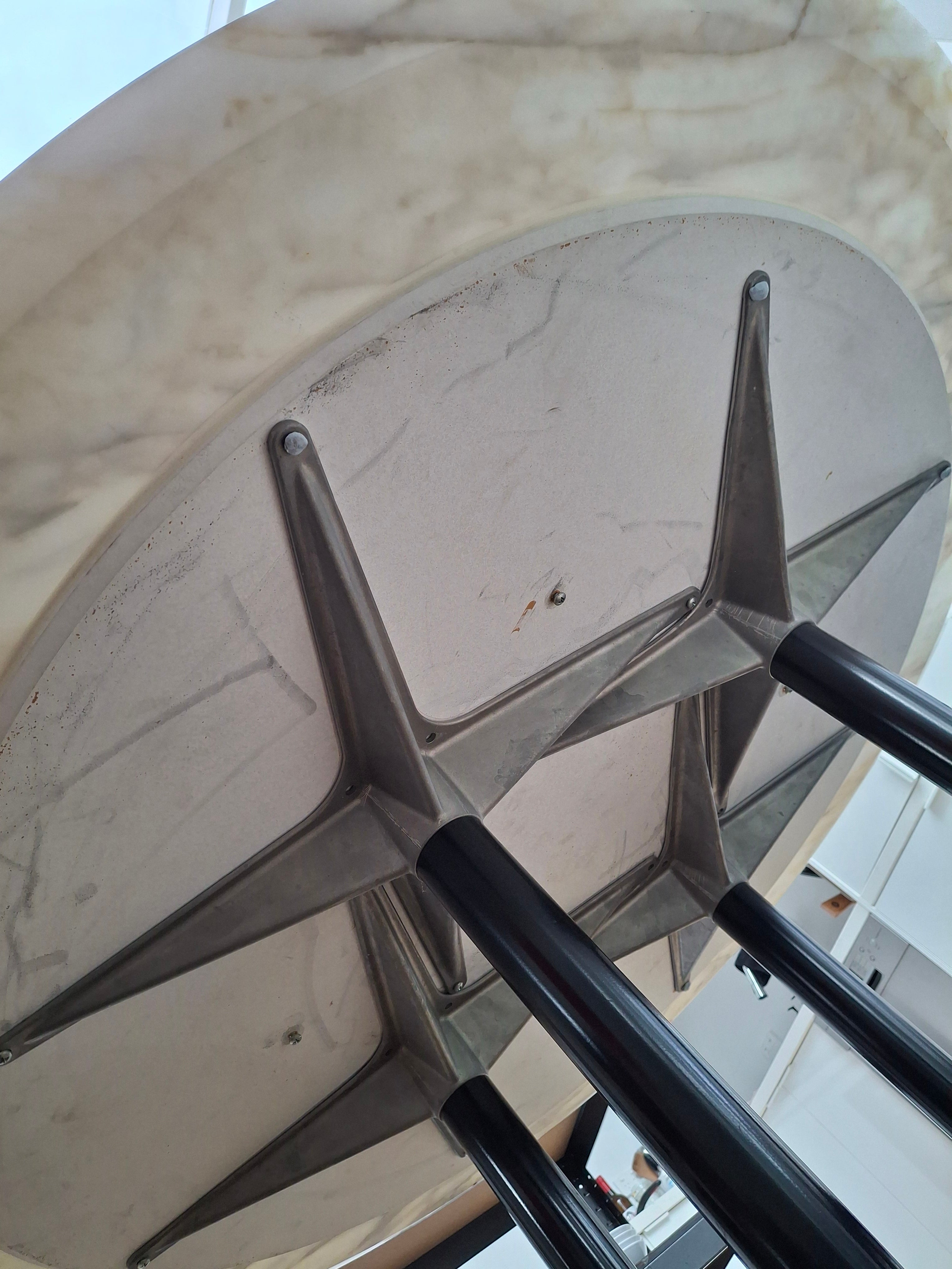 Eames Segmented Table with Saarinen Calacatta Marble Top