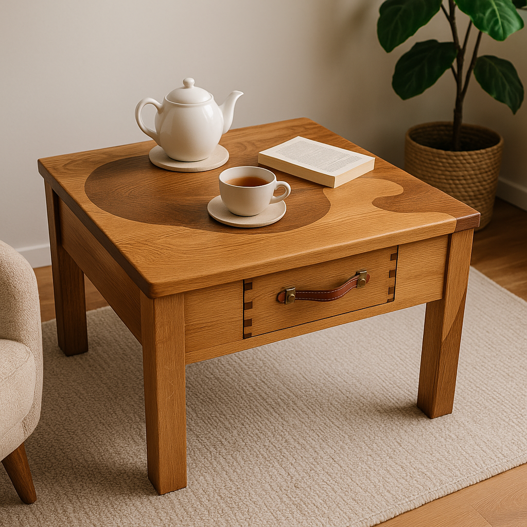 Handcrafted Solid Oak Coffee Table