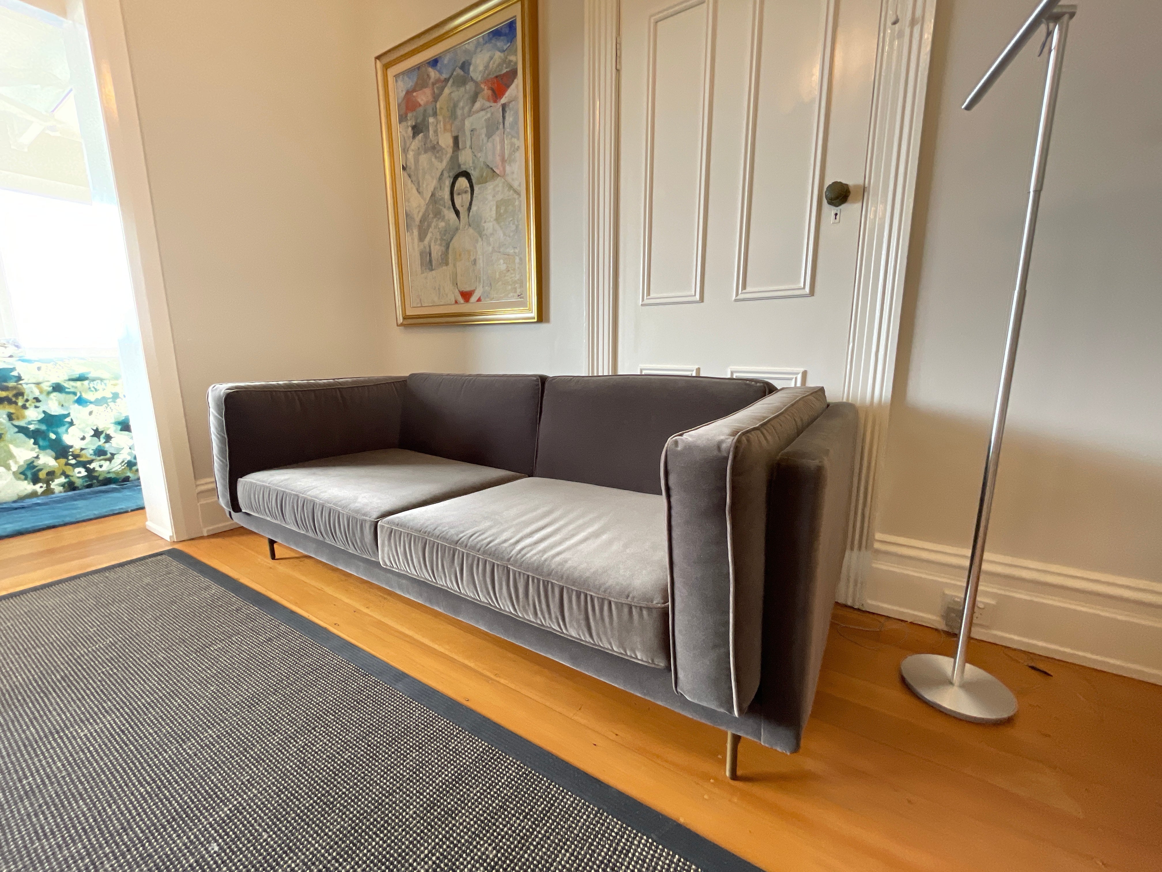 Blu Dot Bank Velvet Sofa