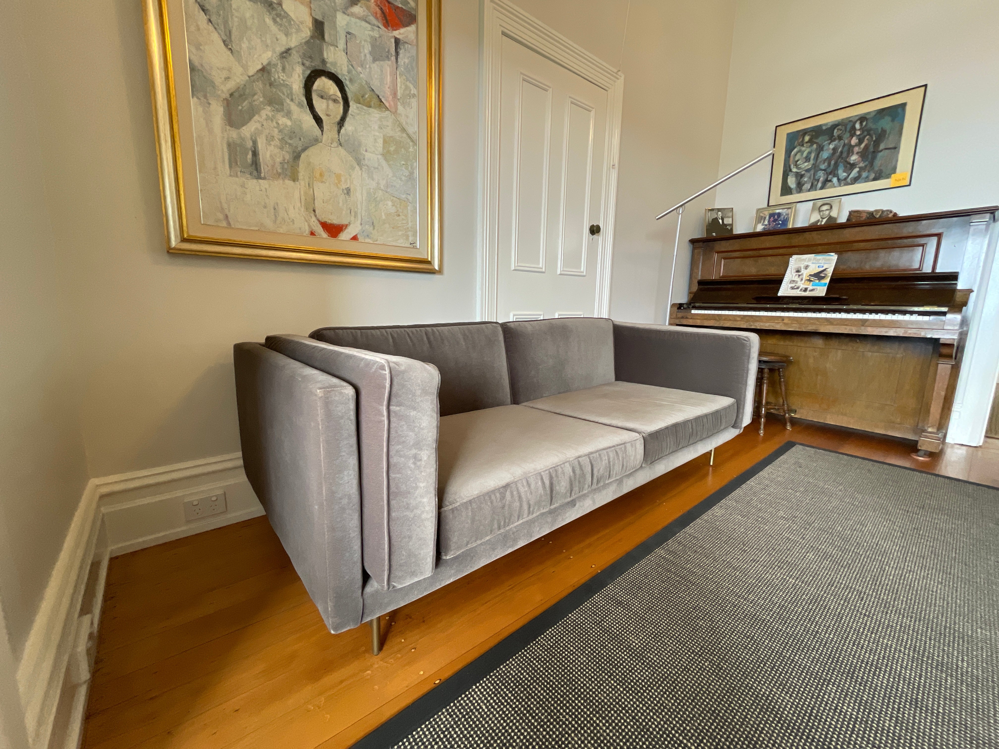 Blu Dot Bank Velvet Sofa