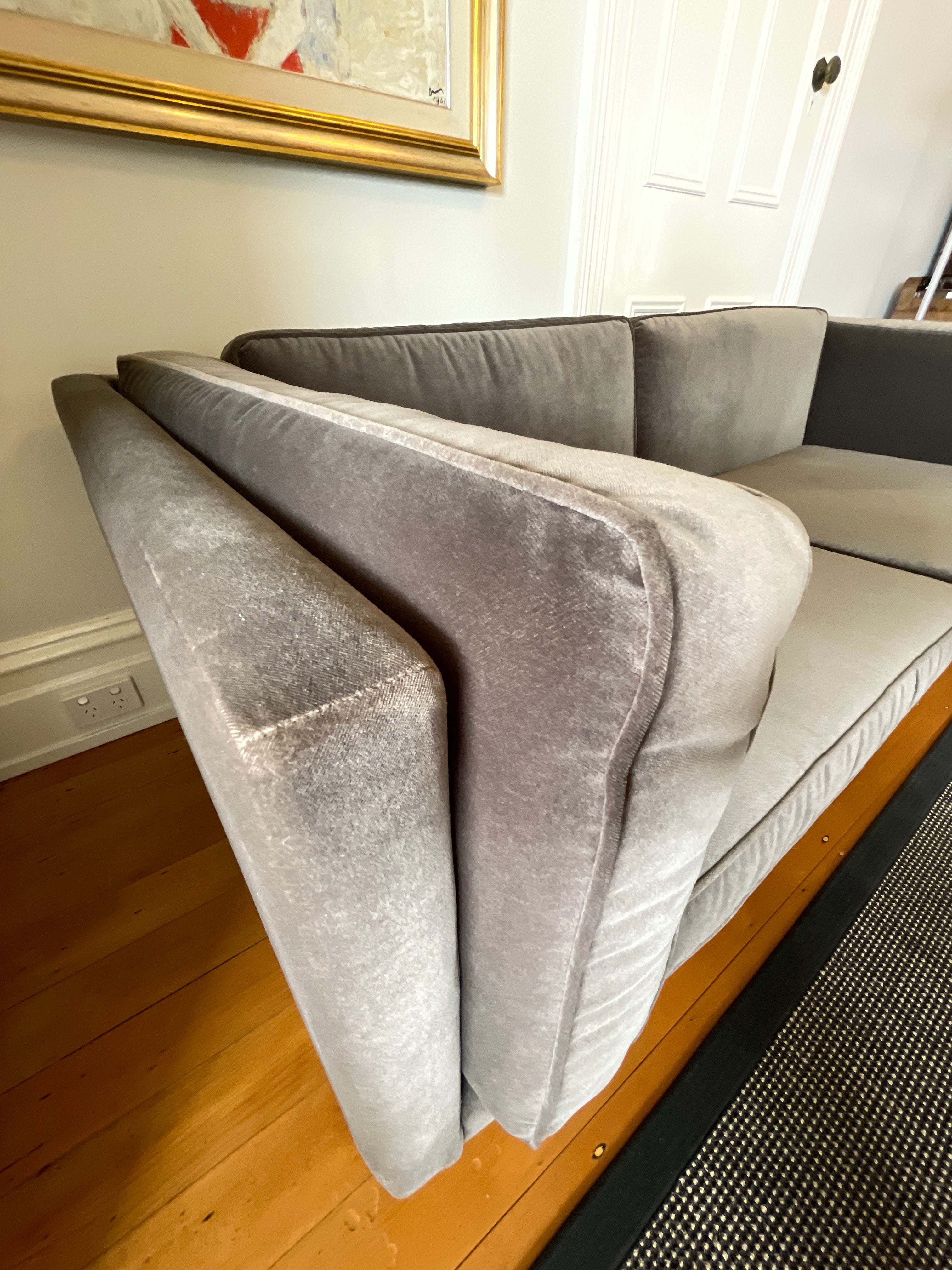 Blu Dot Bank Velvet Sofa