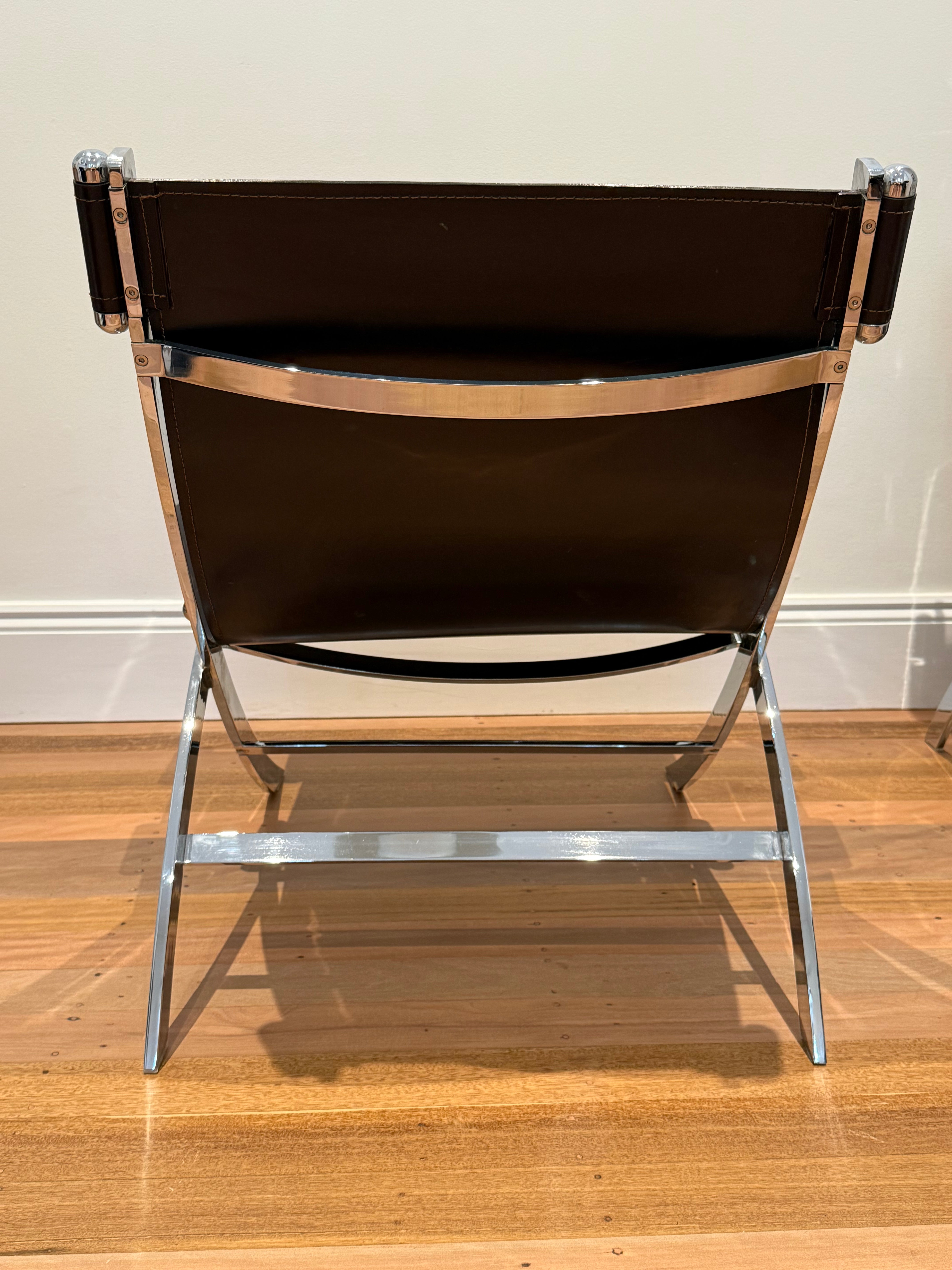 Flexform Scissor Chairs, pair