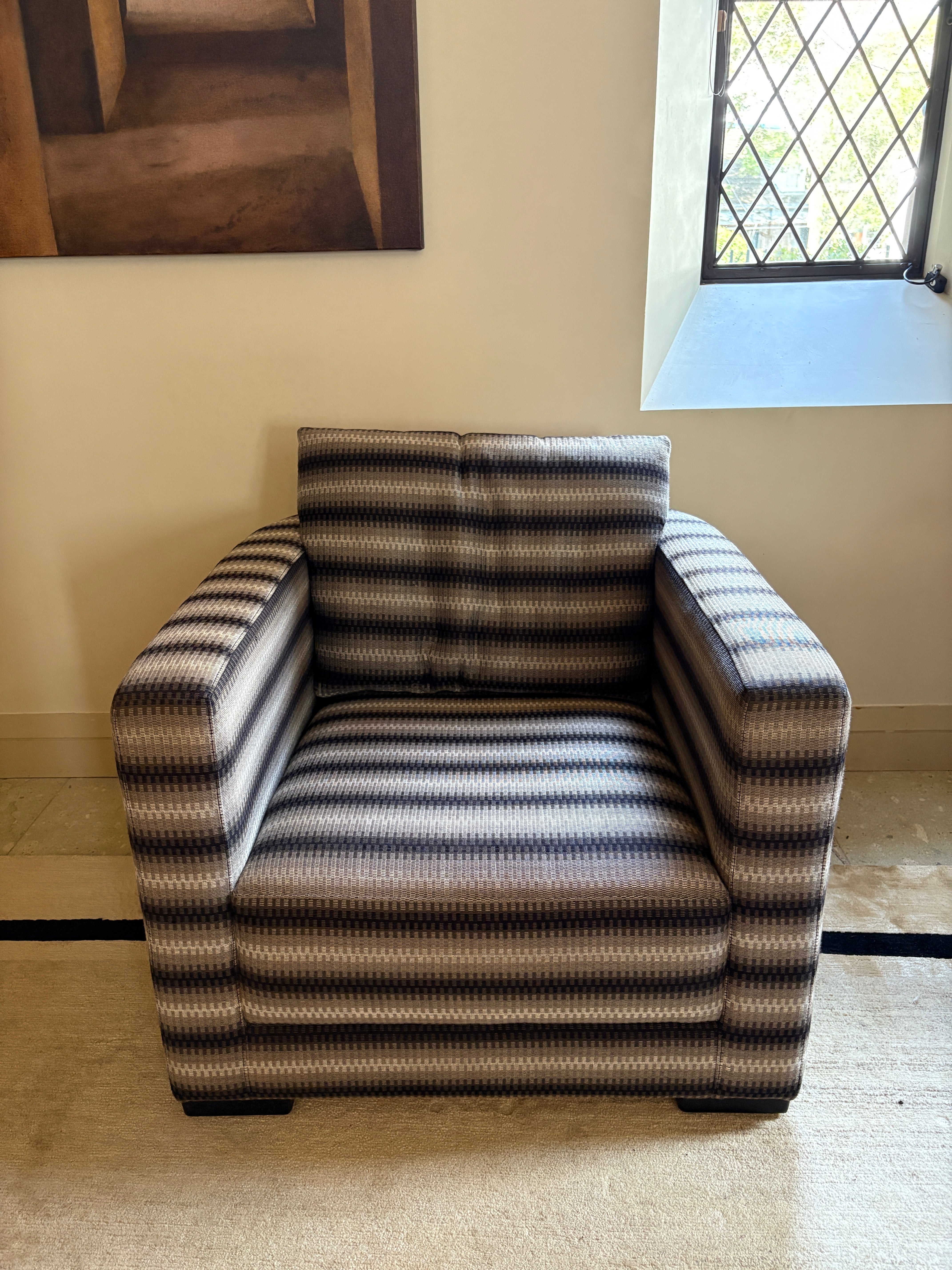 Jardan Oscar Striped Armchairs, pair