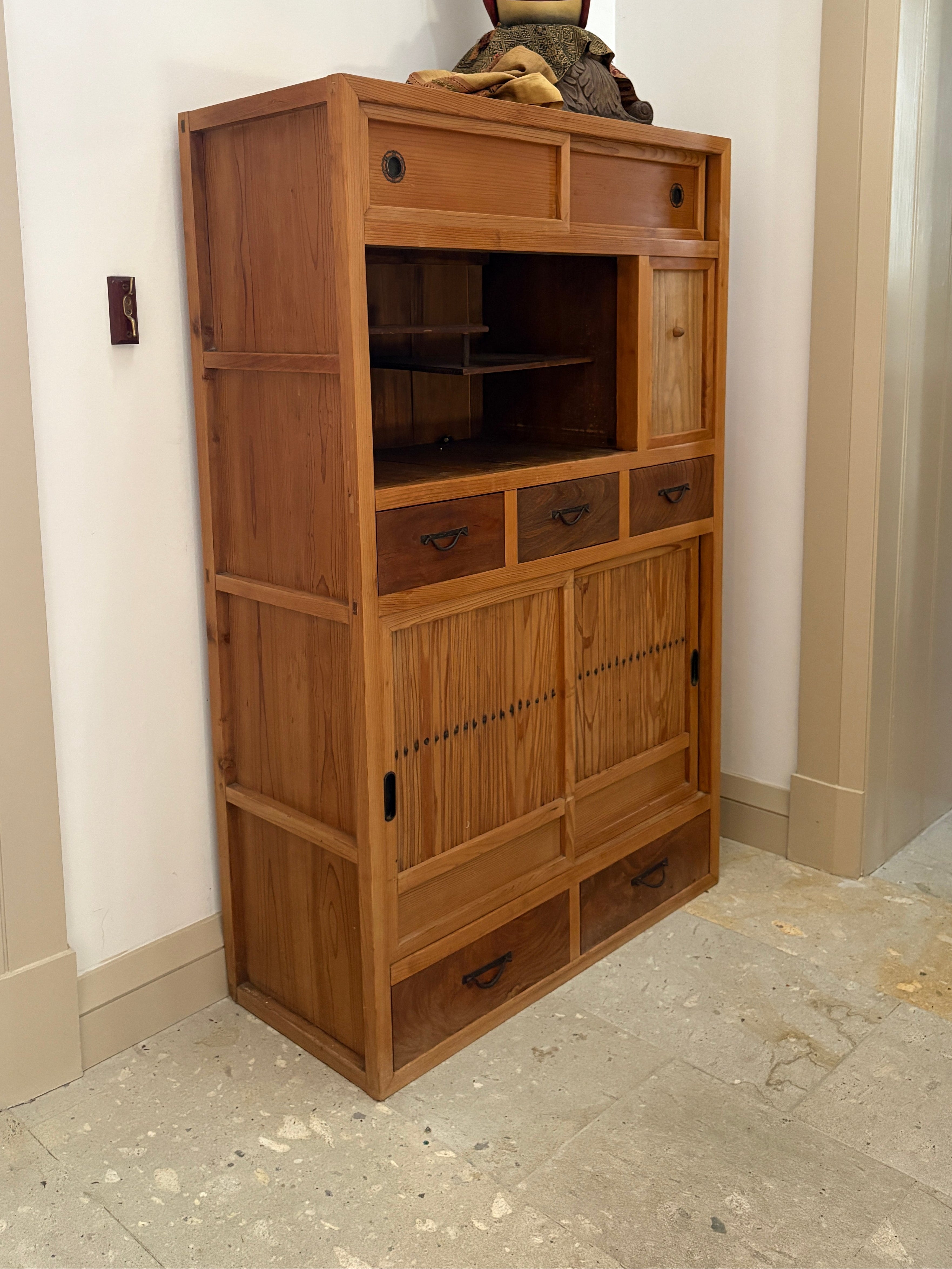 Japanese Antique Mizuya Dansu kitchen cabinet