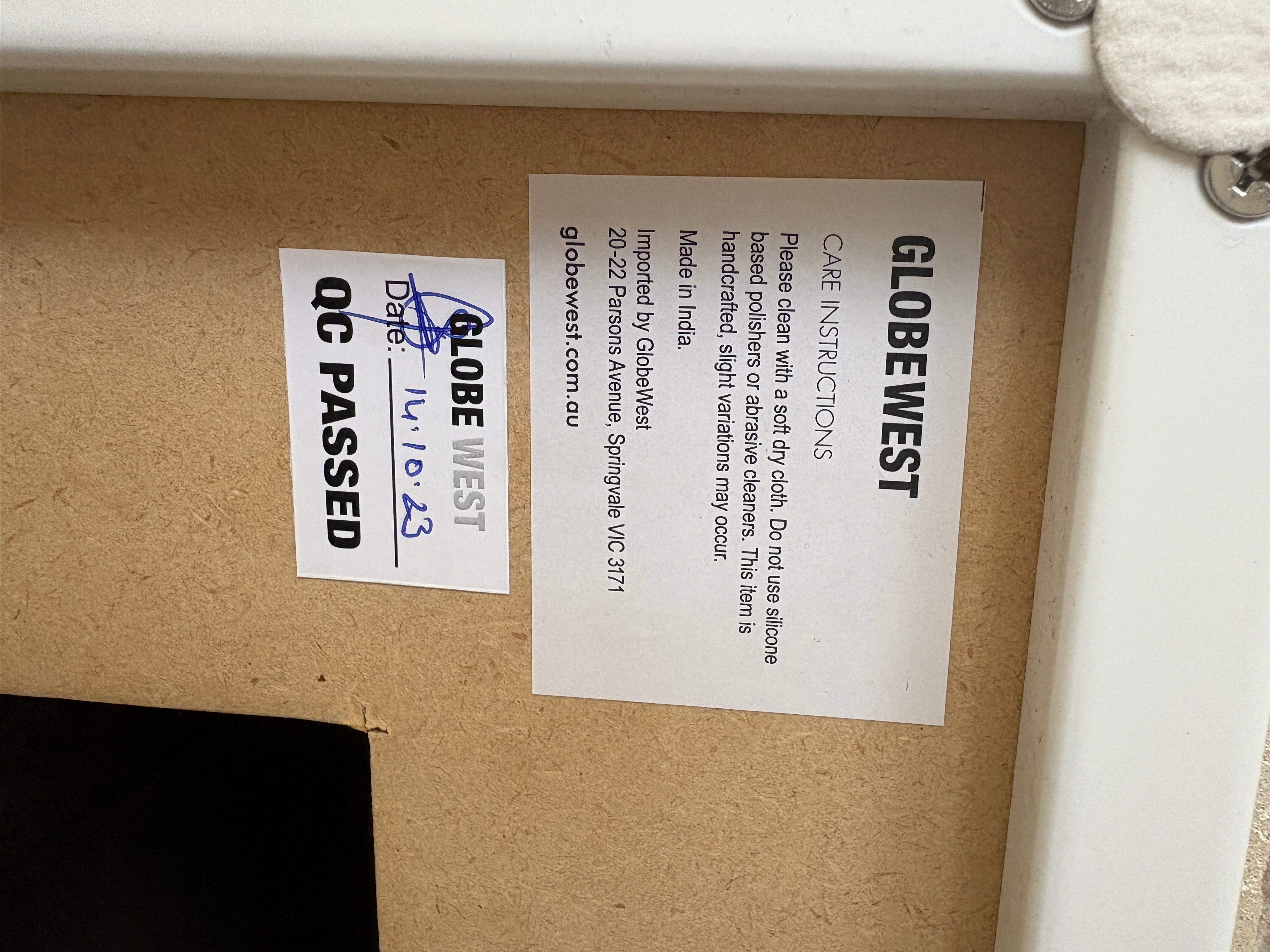 Globe West Marble Side Tables, pair