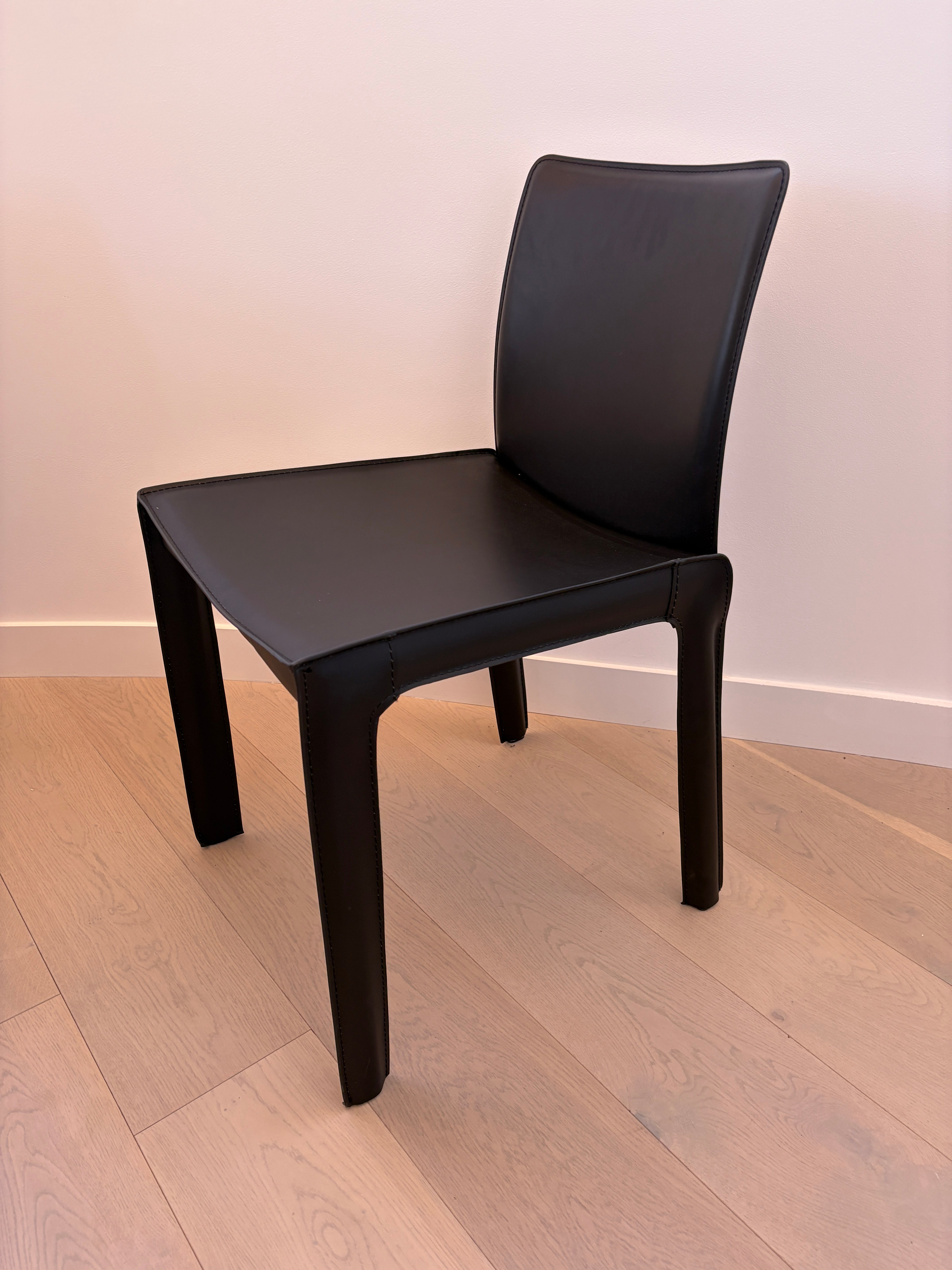 Globe West Carlo Leather Dining Chairs, set of 4