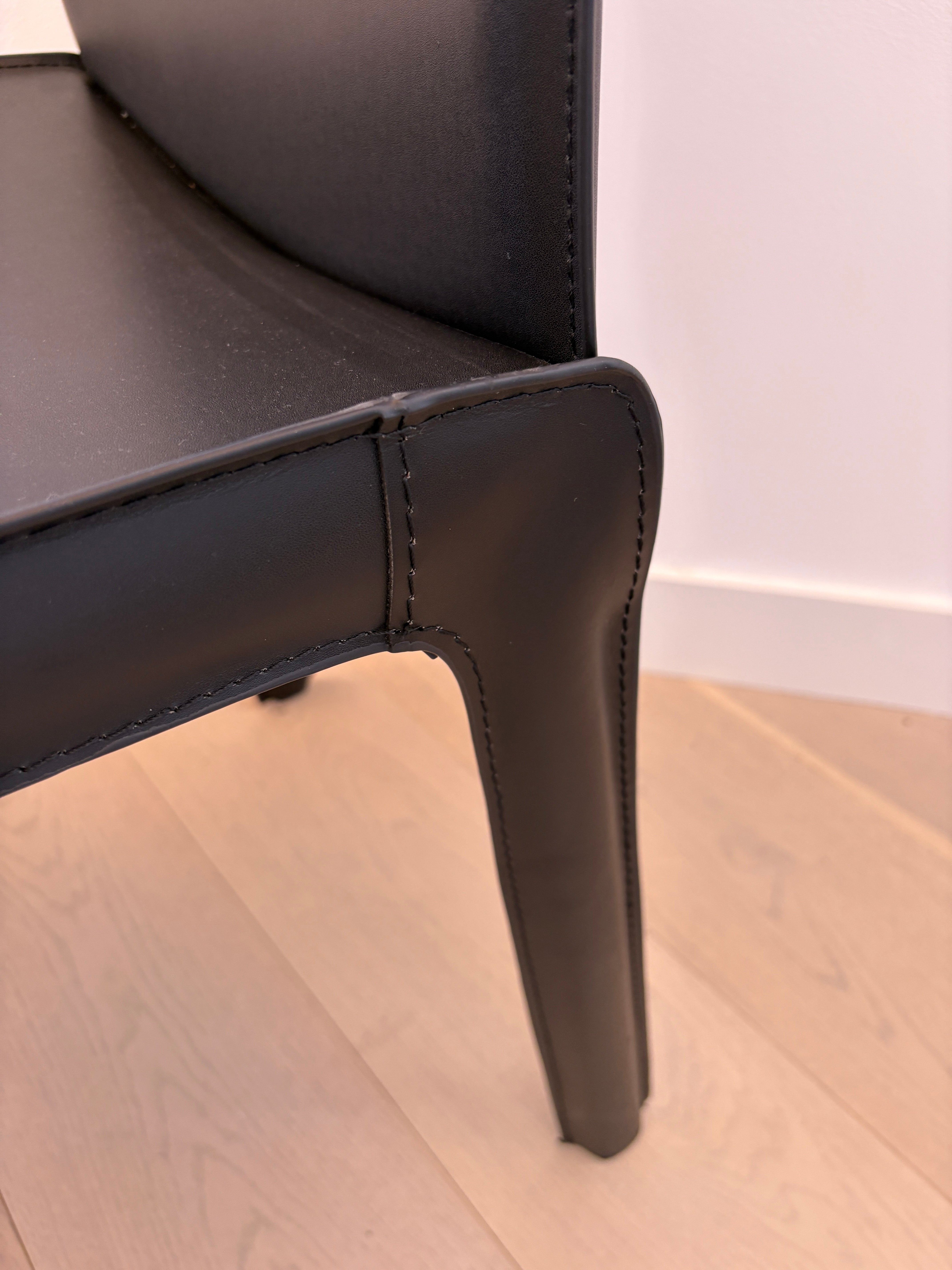 Globe West Carlo Leather Dining Chairs, set of 4