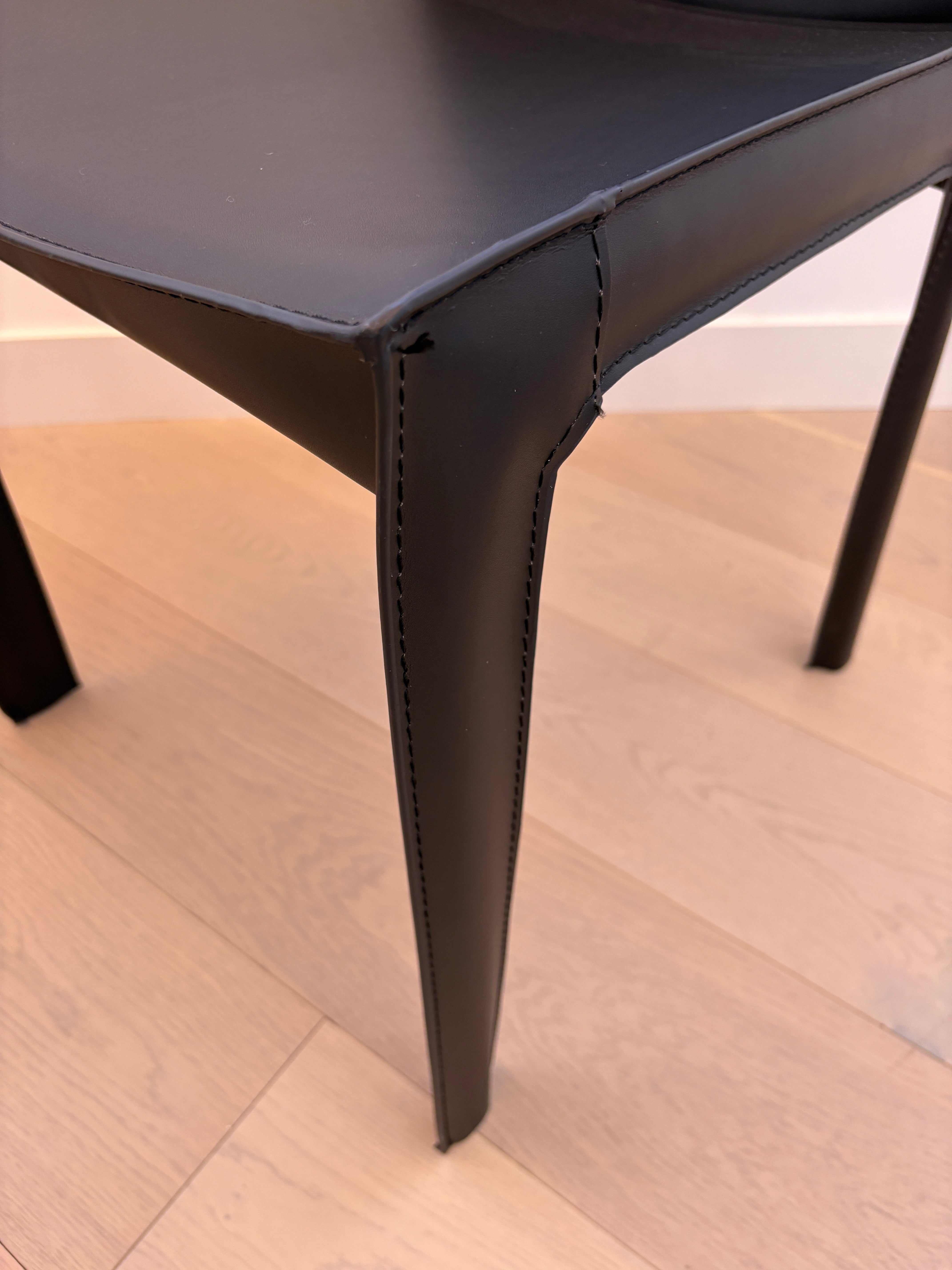 Globe West Carlo Leather Dining Chairs, set of 4