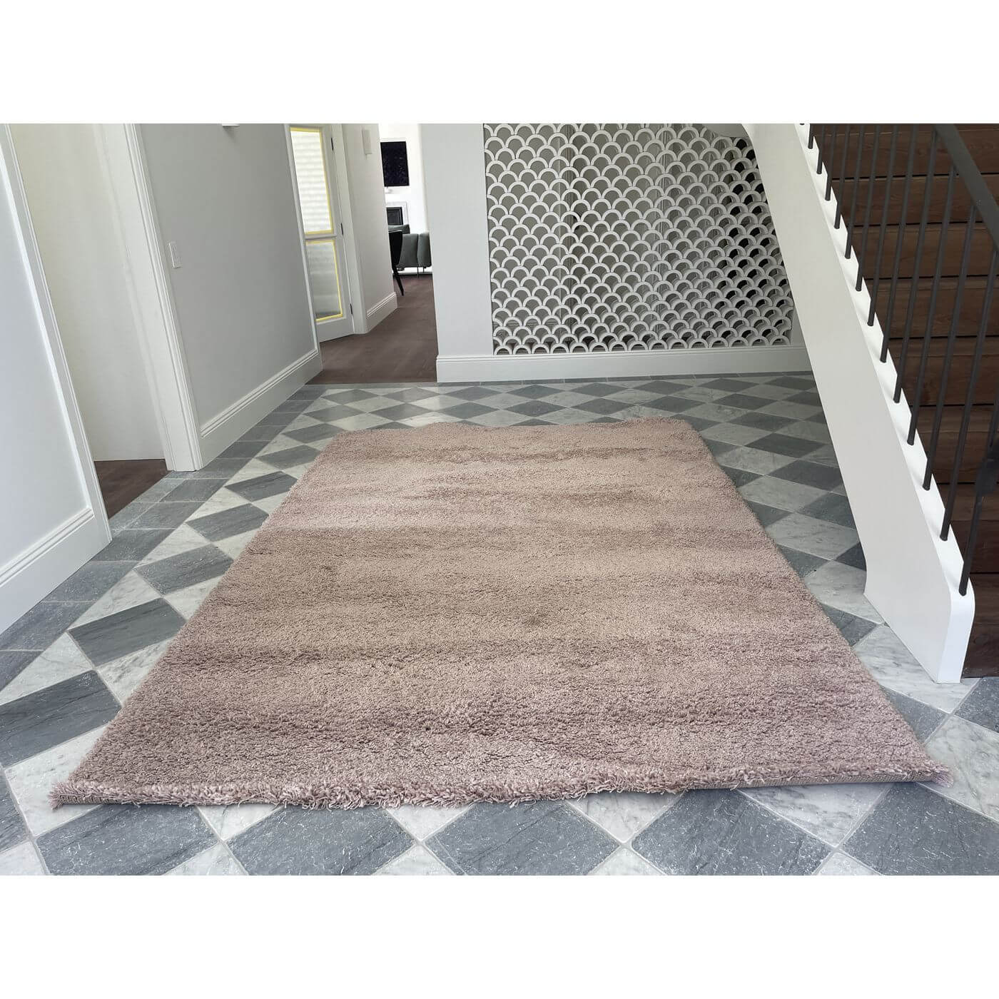 Two-Design-Lovers-Belgian Pink Shag Rug-