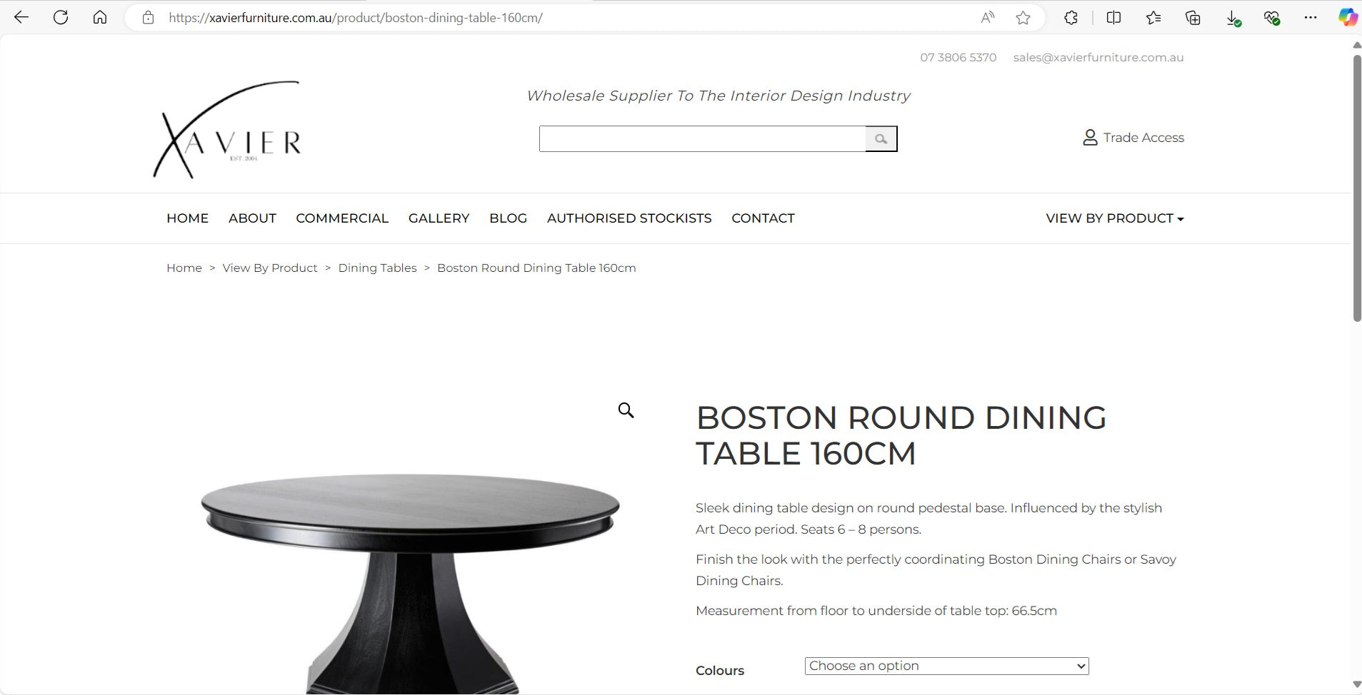Xavier Furniture Boston Dining Table