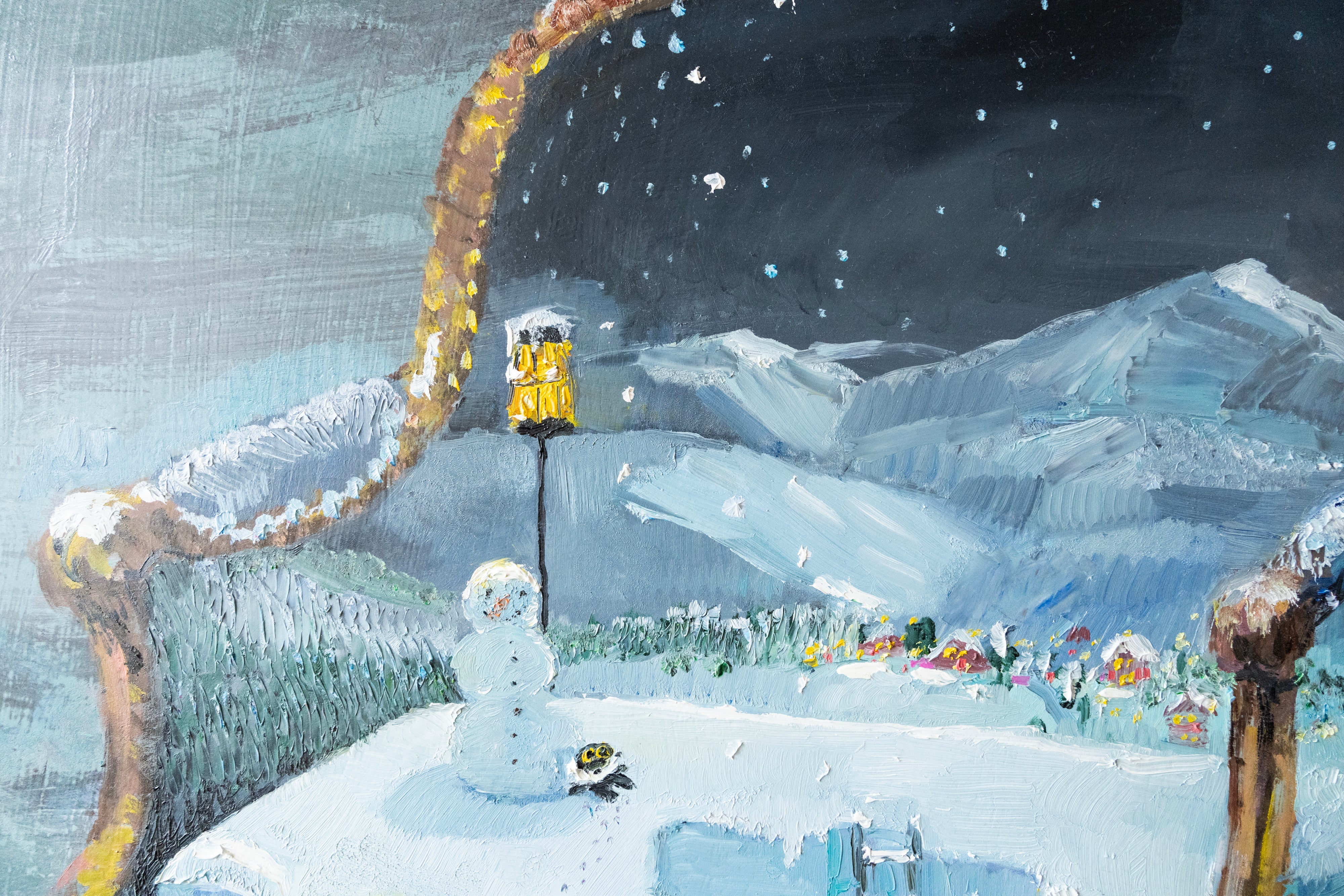 Vanessa Stockard Painting "Kevin on Ice"