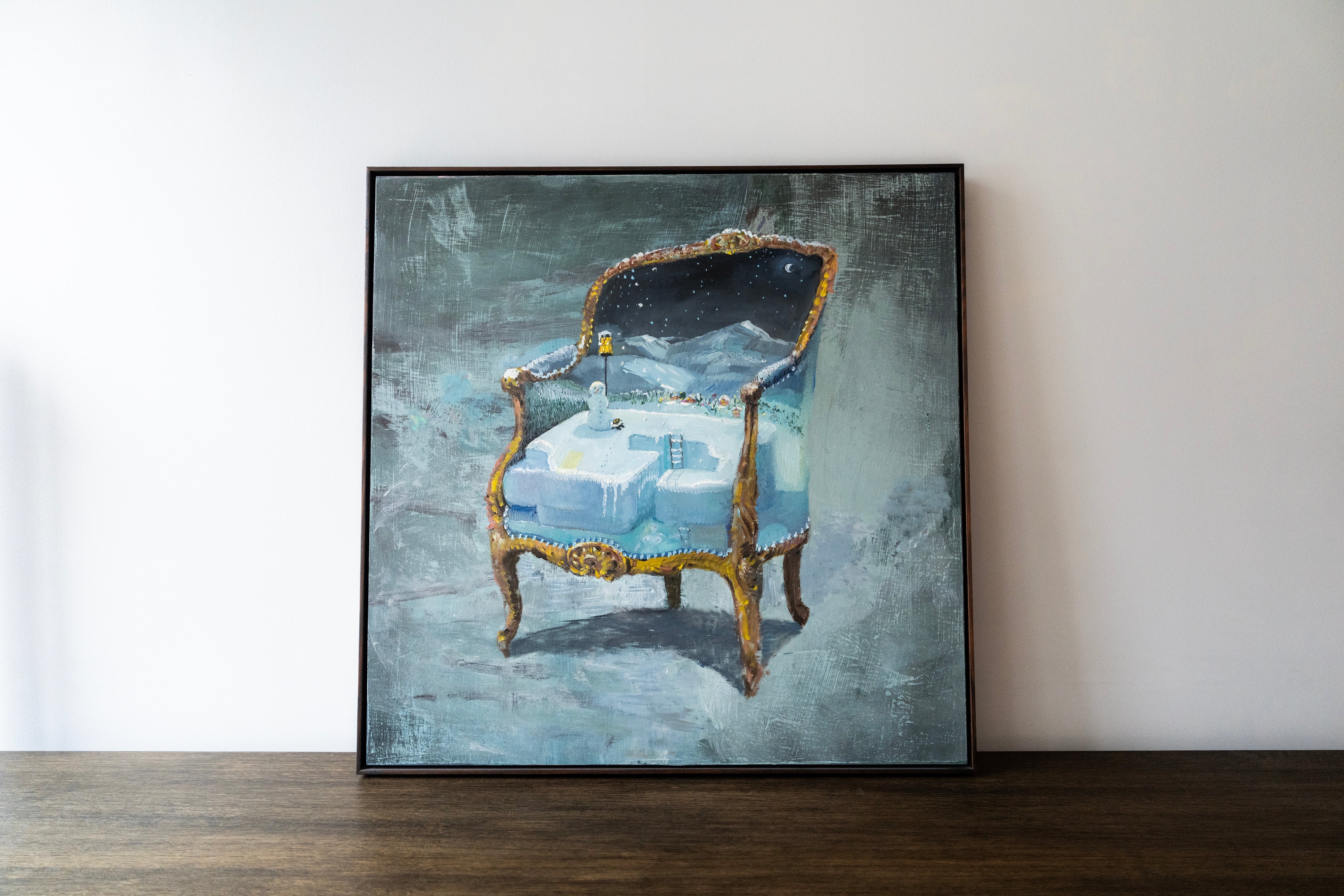 Vanessa Stockard Painting "Kevin on Ice"