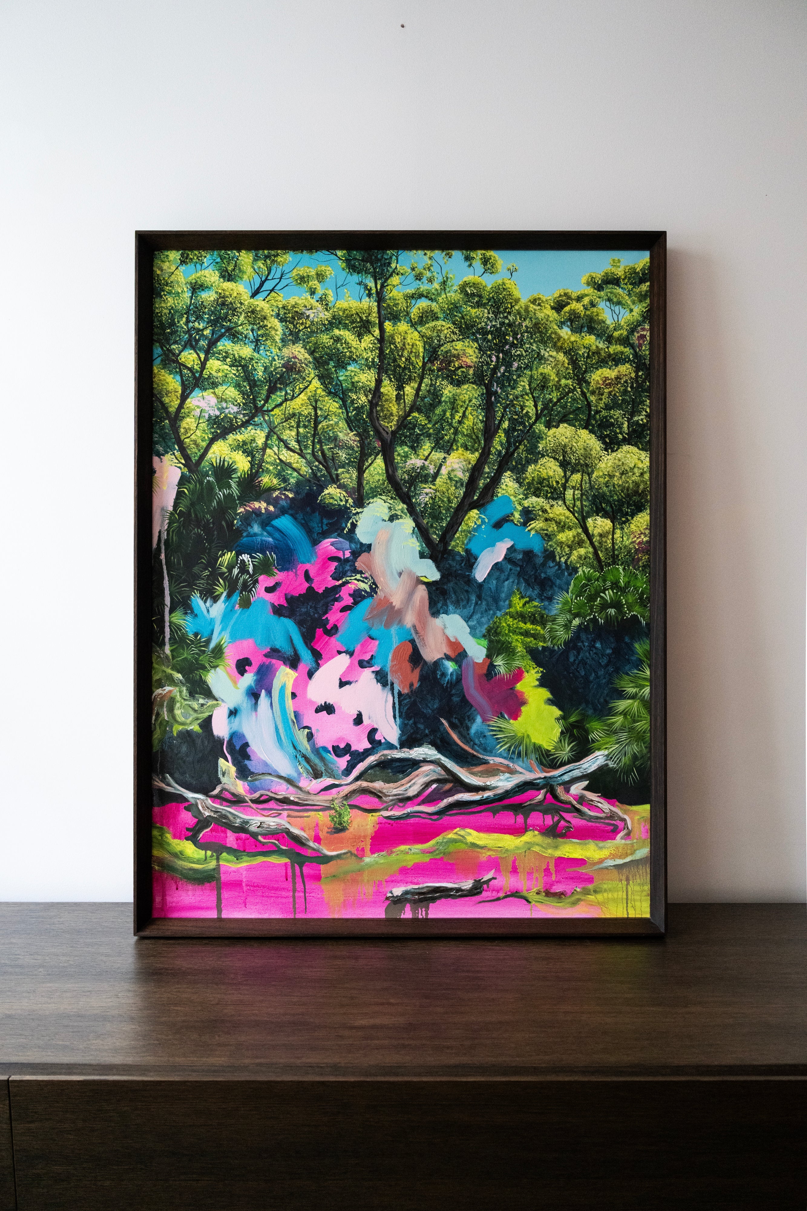 Kim Leutwyler Painting "Werrong with Pink and Blue"