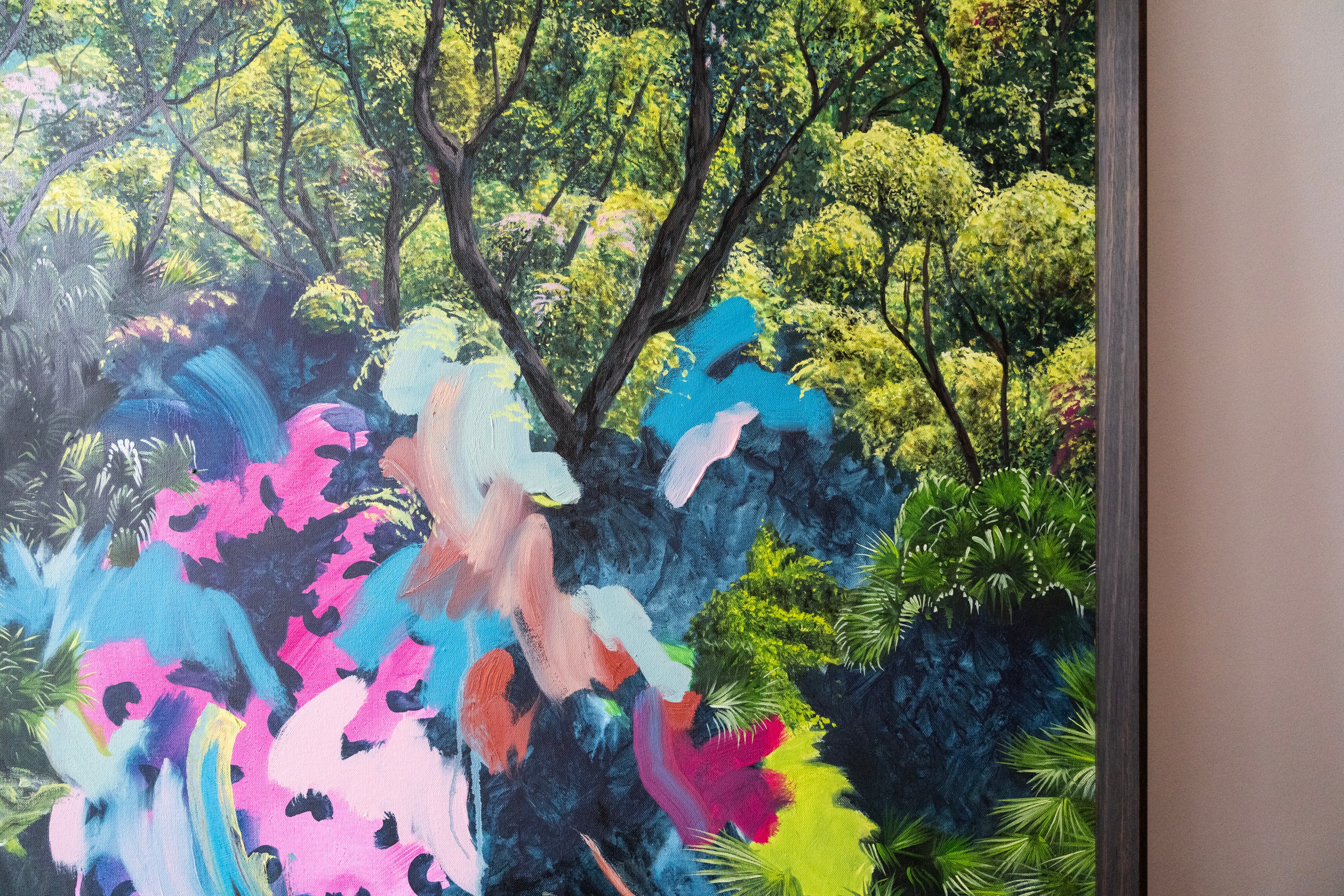 Kim Leutwyler Painting "Werrong with Pink and Blue"