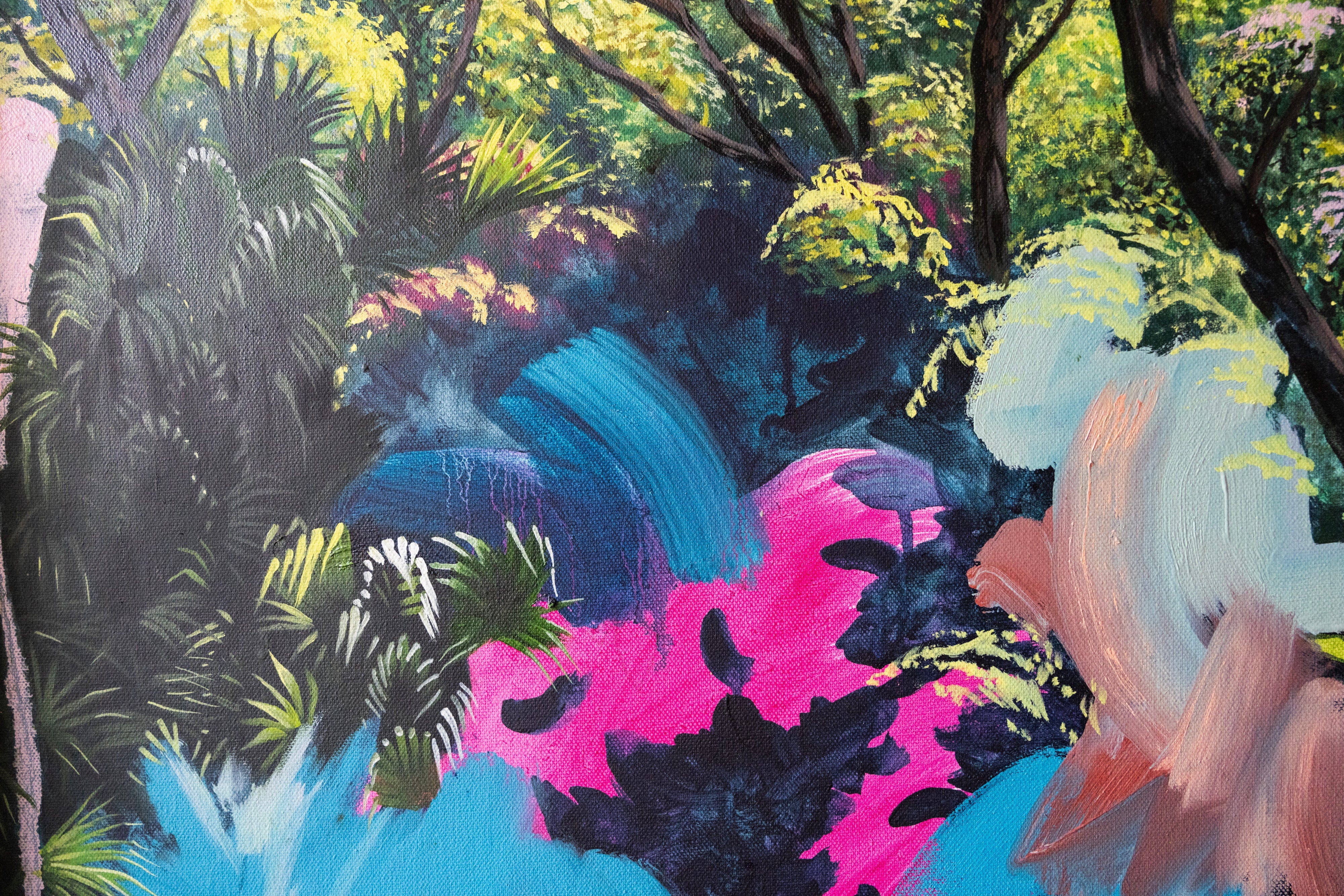 Kim Leutwyler Painting "Werrong with Pink and Blue"