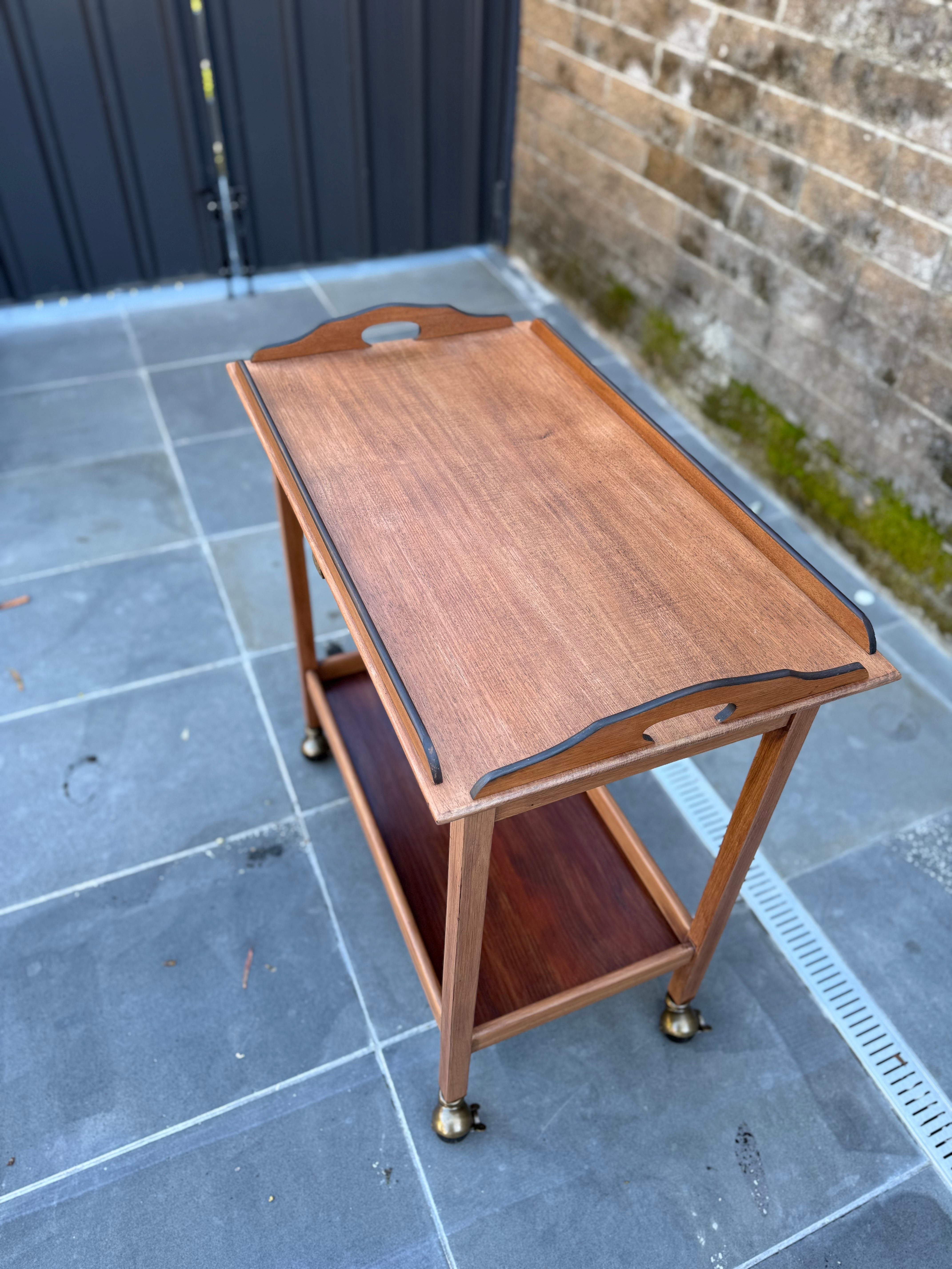 Solid Mahogany Bar/ Tea trolley