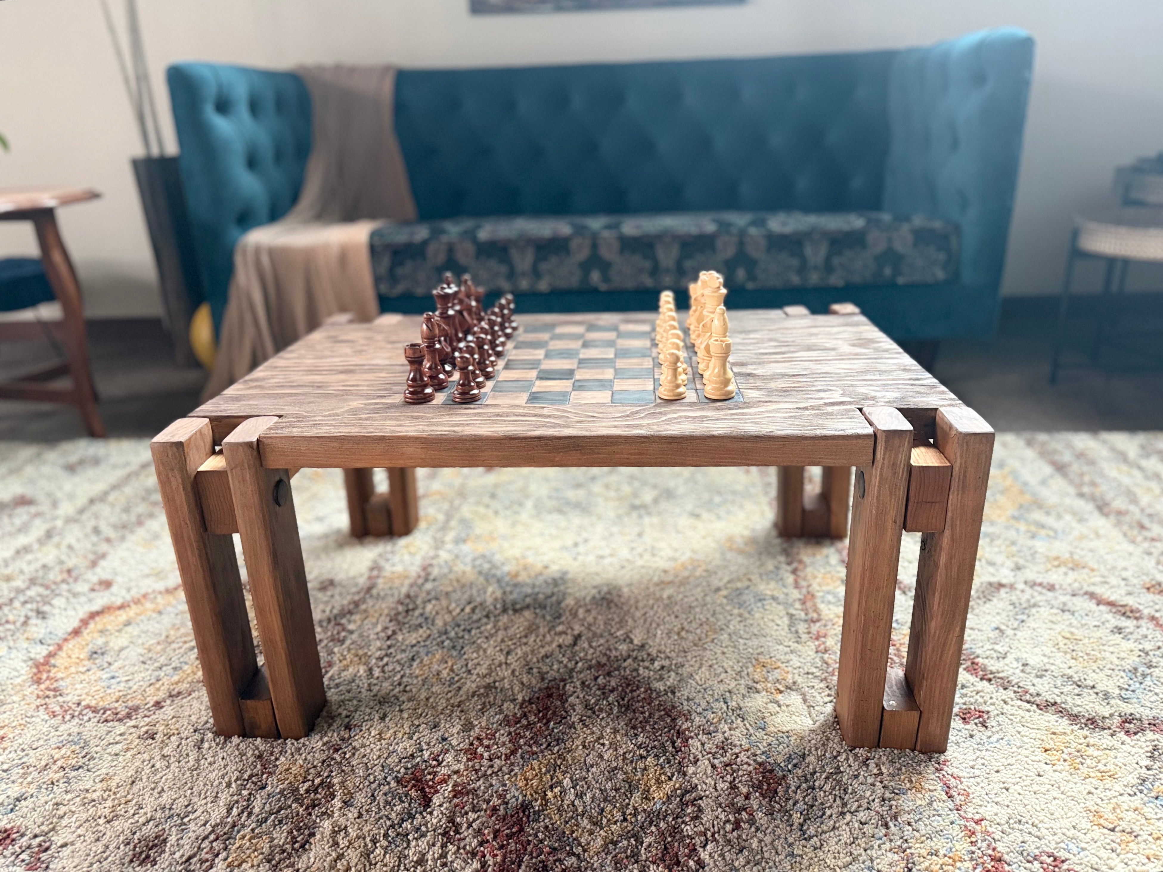 Post and Rail Chessboard Coffee Table