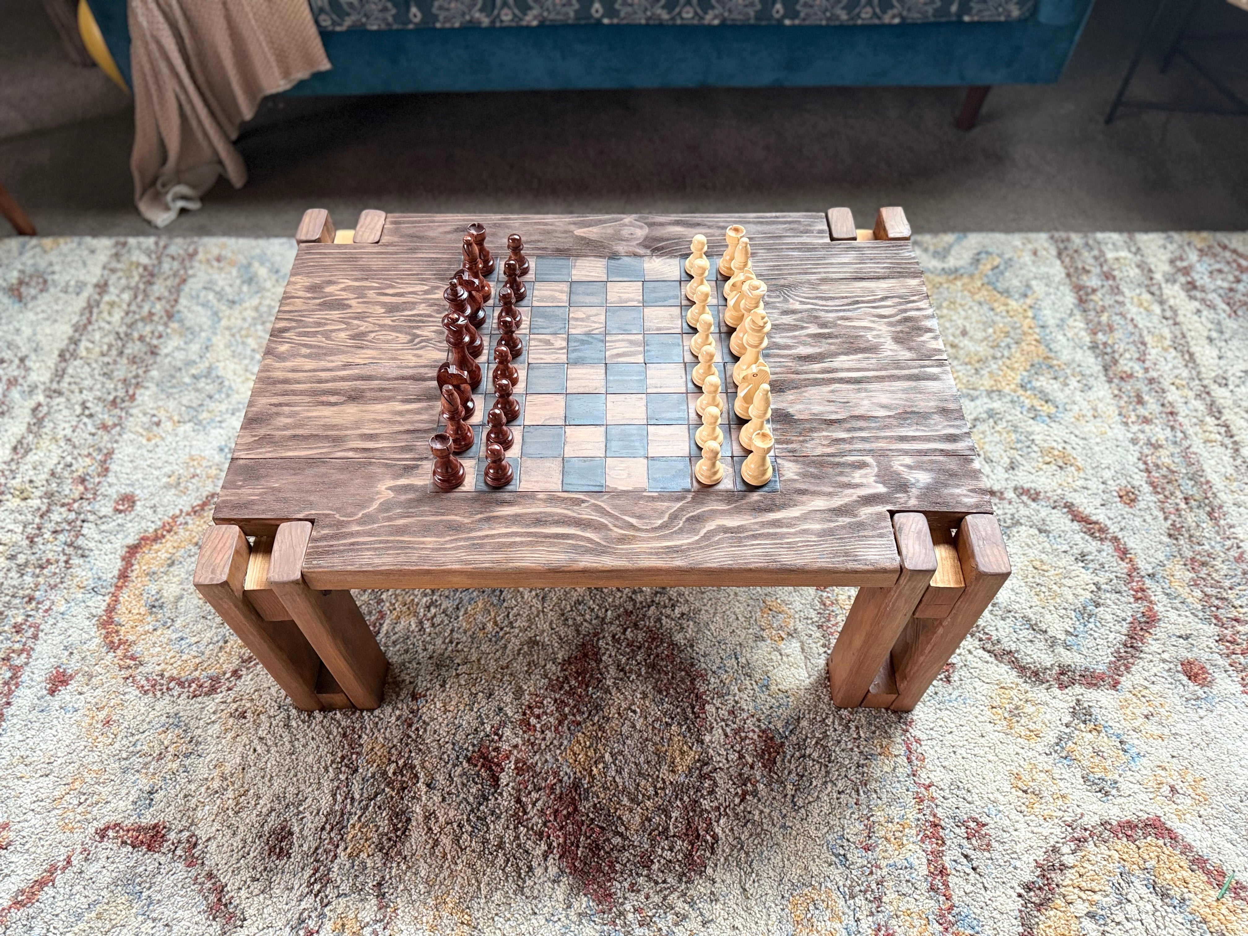 Post and Rail Chessboard Coffee Table