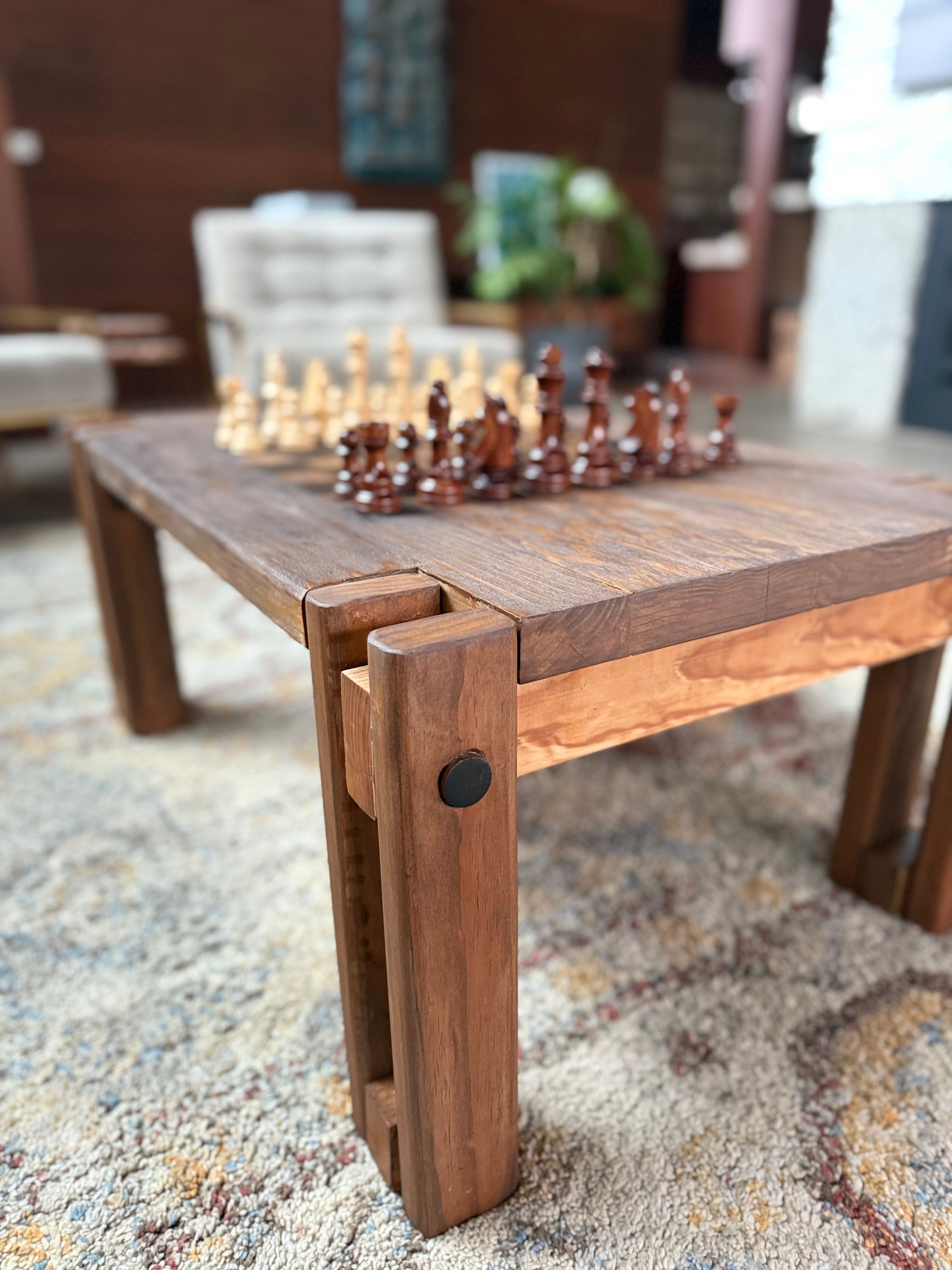 Post and Rail Chessboard Coffee Table