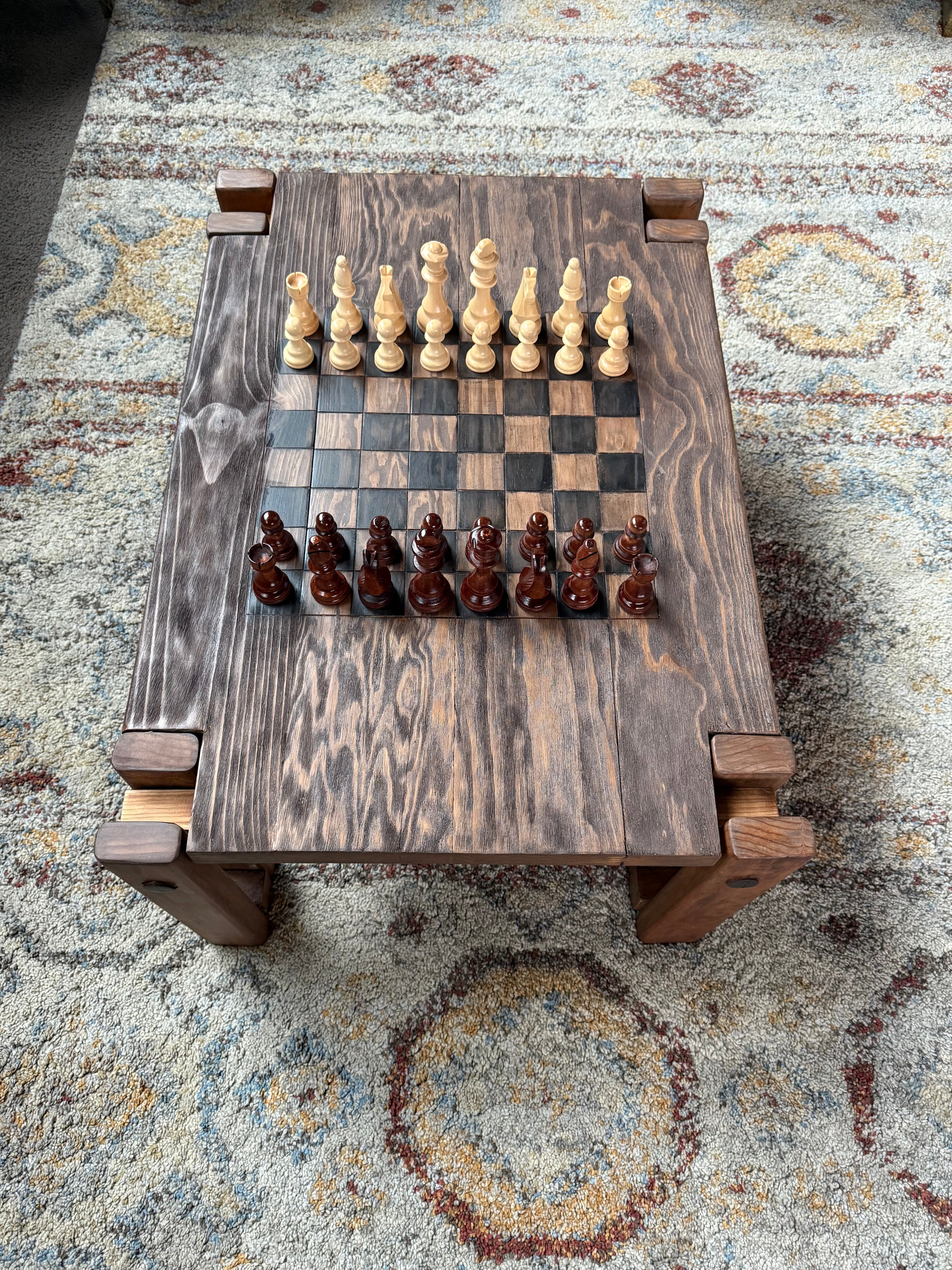 Post and Rail Chessboard Coffee Table