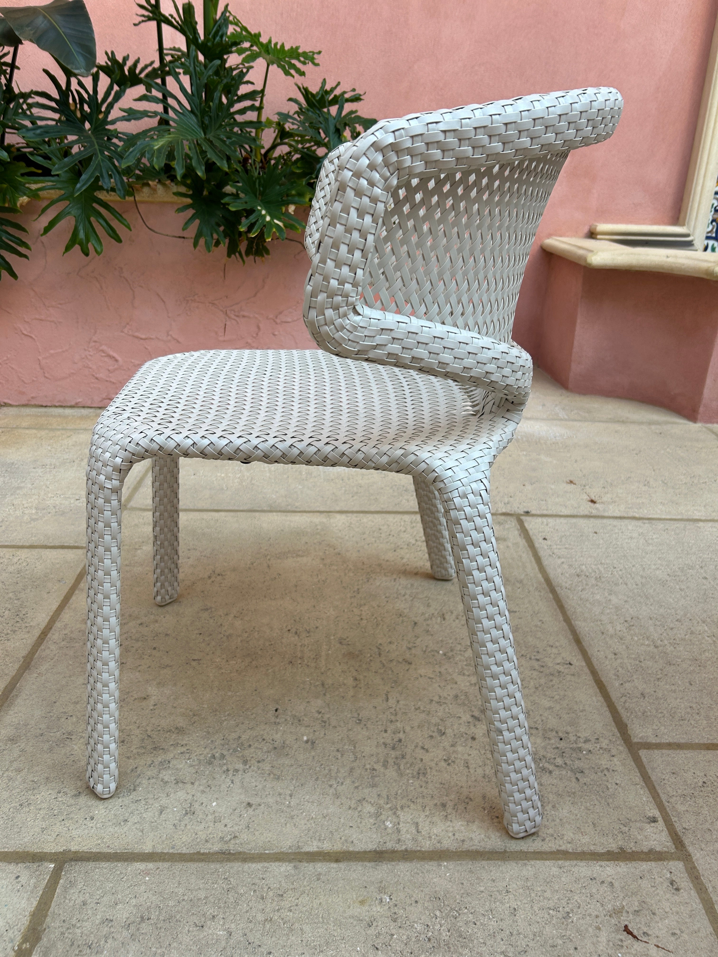 DEDON Seashell Nuo Outdoor Dining Chair Pearl, Set of 8