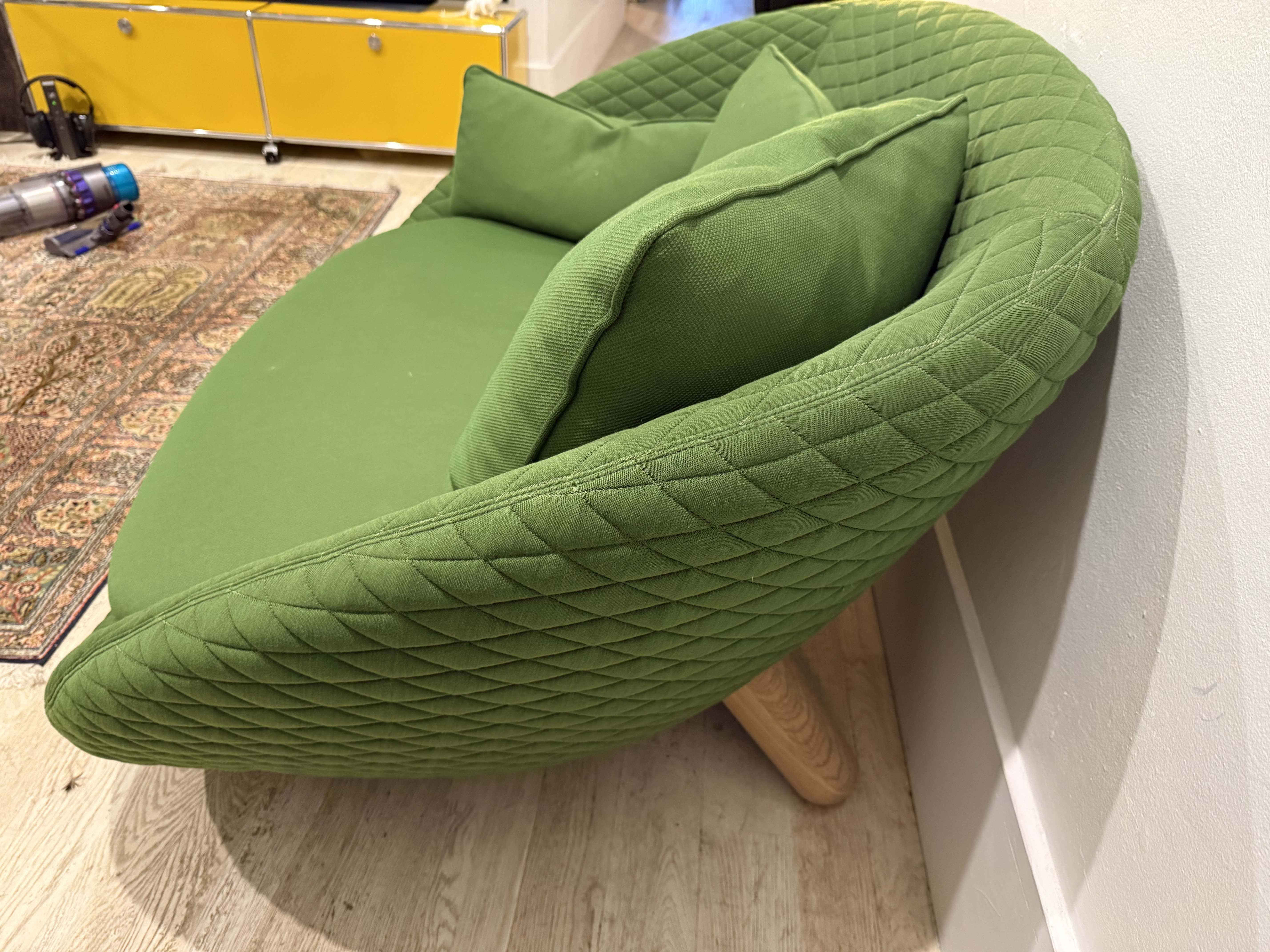 Green Moooi Love Sofa with 3 cushions