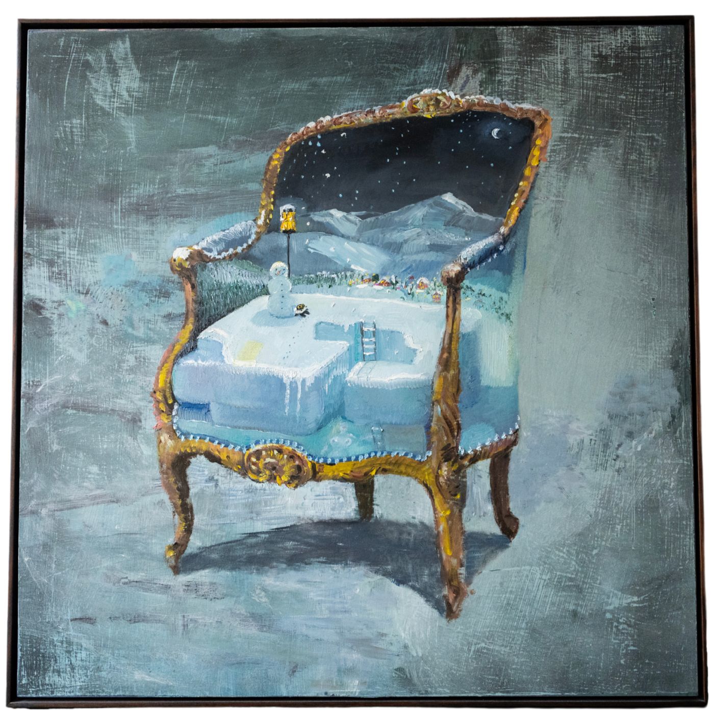 Vanessa Stockard Painting "Kevin on Ice"