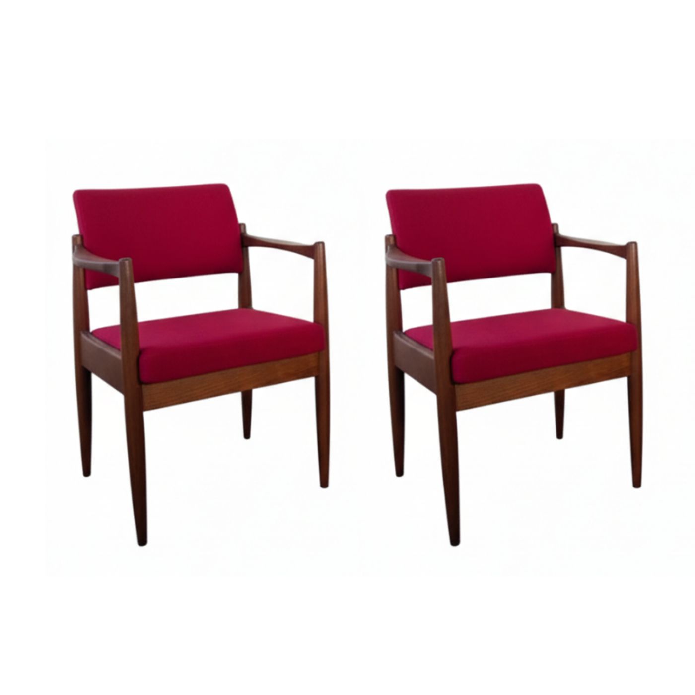 Vintage Mid-Century Modern Armchairs – fully restored and newly upholstered