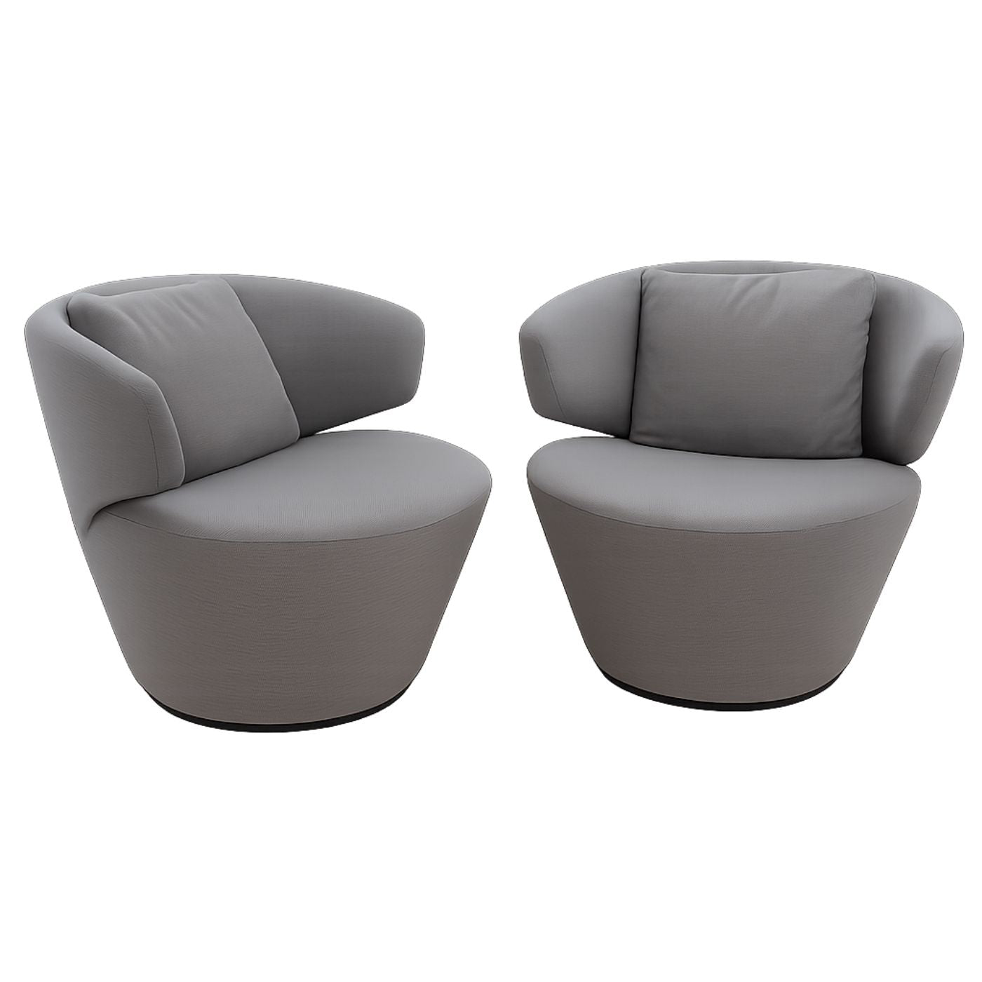 Gainsville Grey accent swivel chairs, pair