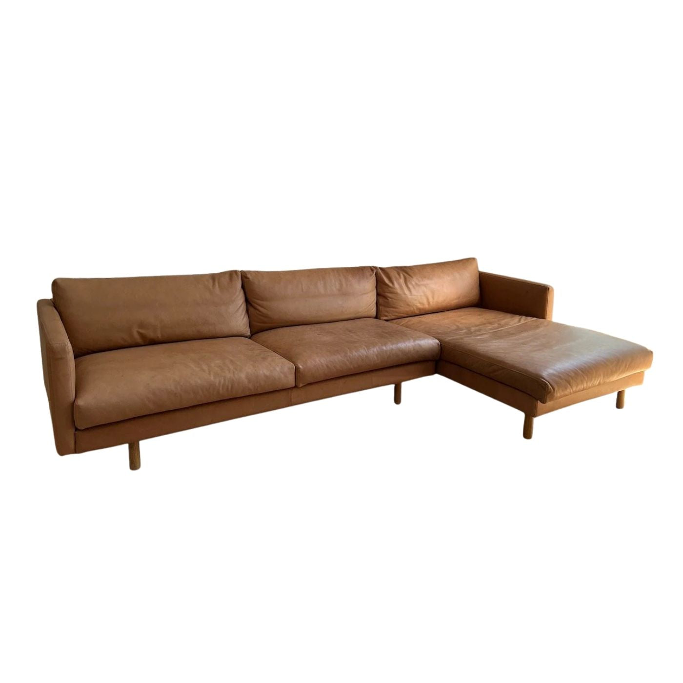 Globewest Custom Tan Leather Sketch Sofa