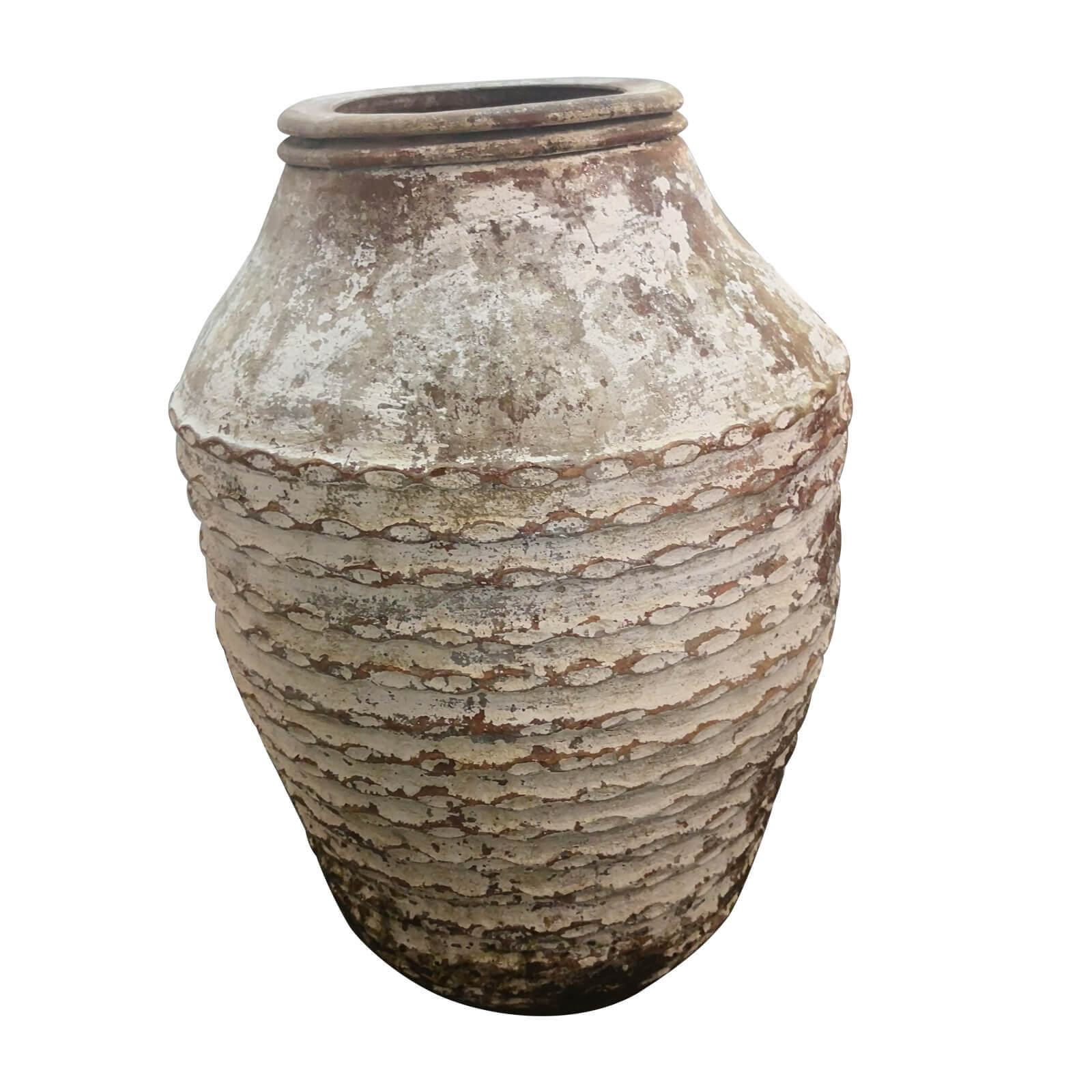 Large Antique White Jar Shaped Garden Pot