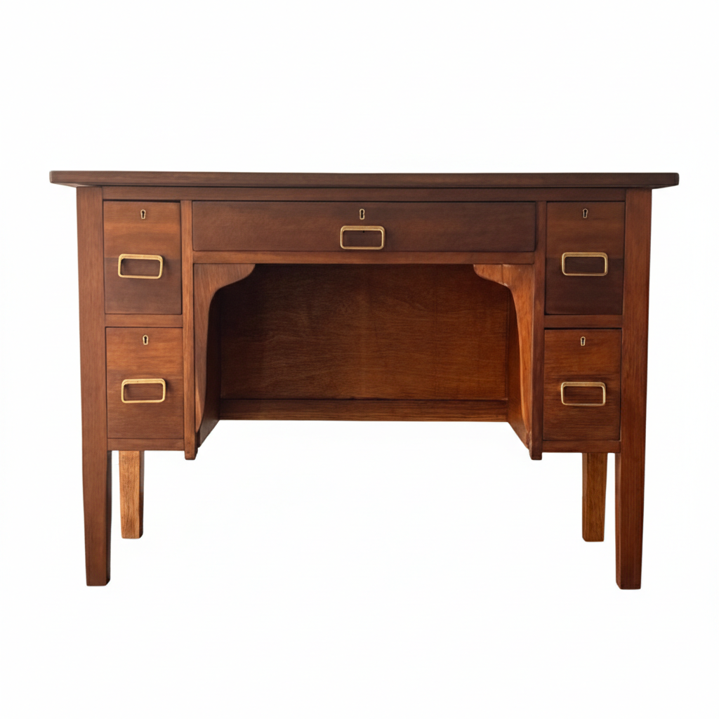 Early 20th Century Solid Walnut Writing Desk (c.1915–1925) | Fully Restored