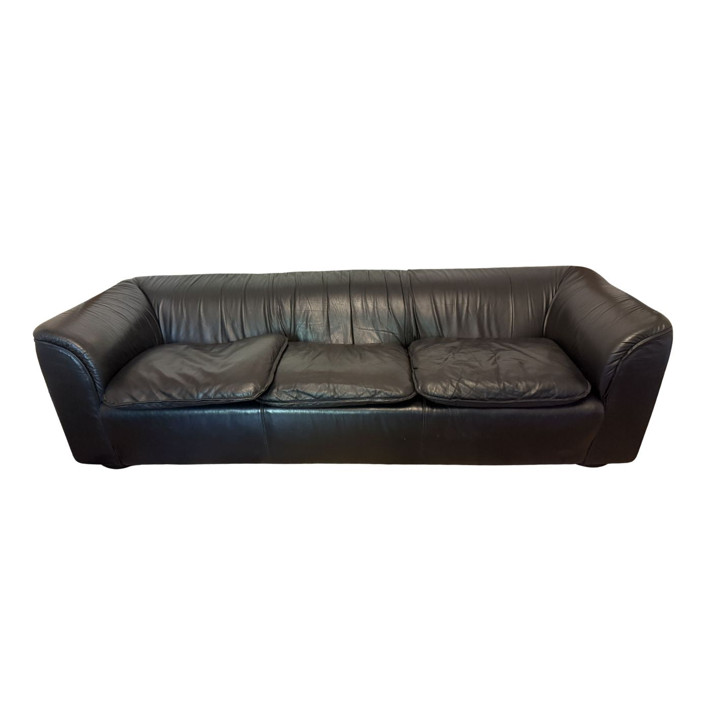 Brunati Vintage Black Leather Sofa
