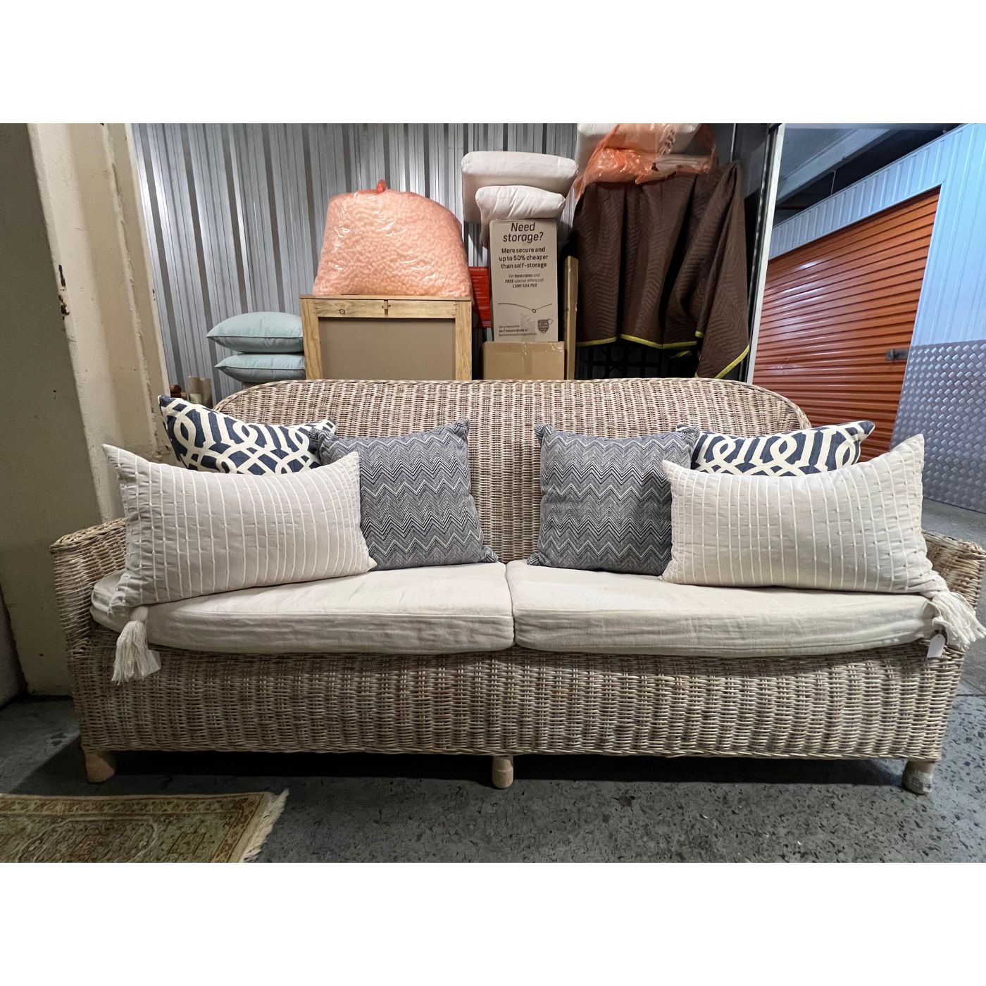 Natural Rattan Outdoor Sofa