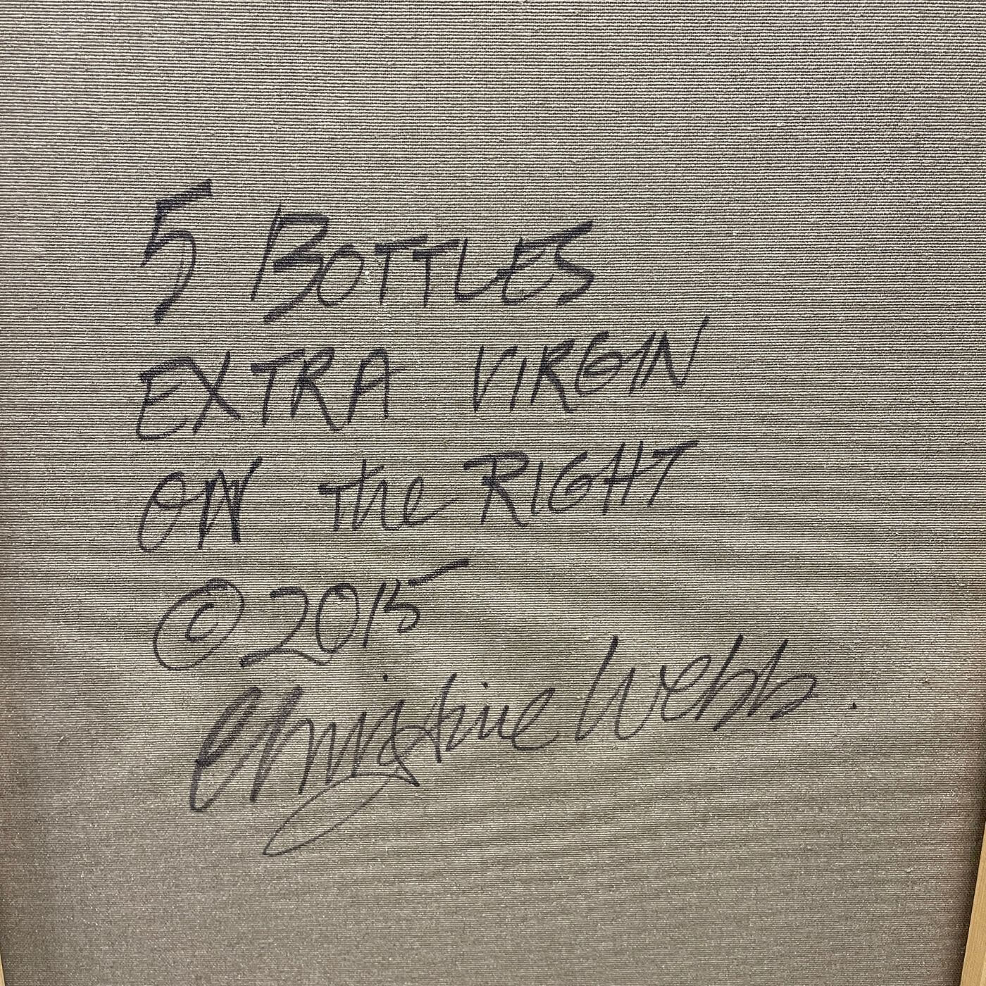 Christine Webb, 5 Bottles, acrylic