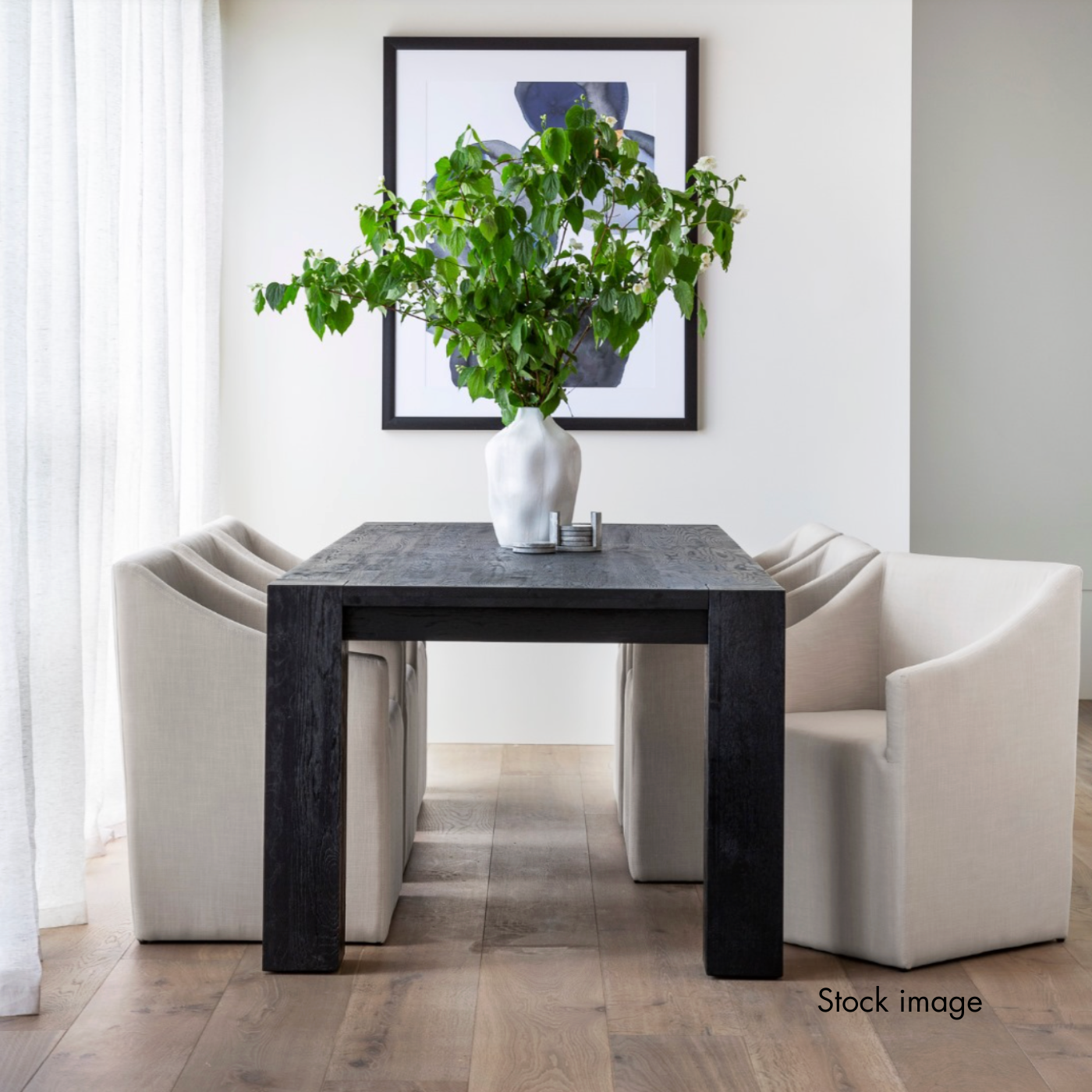 Coco Republic Block Dining Table in Drifted Black Oak