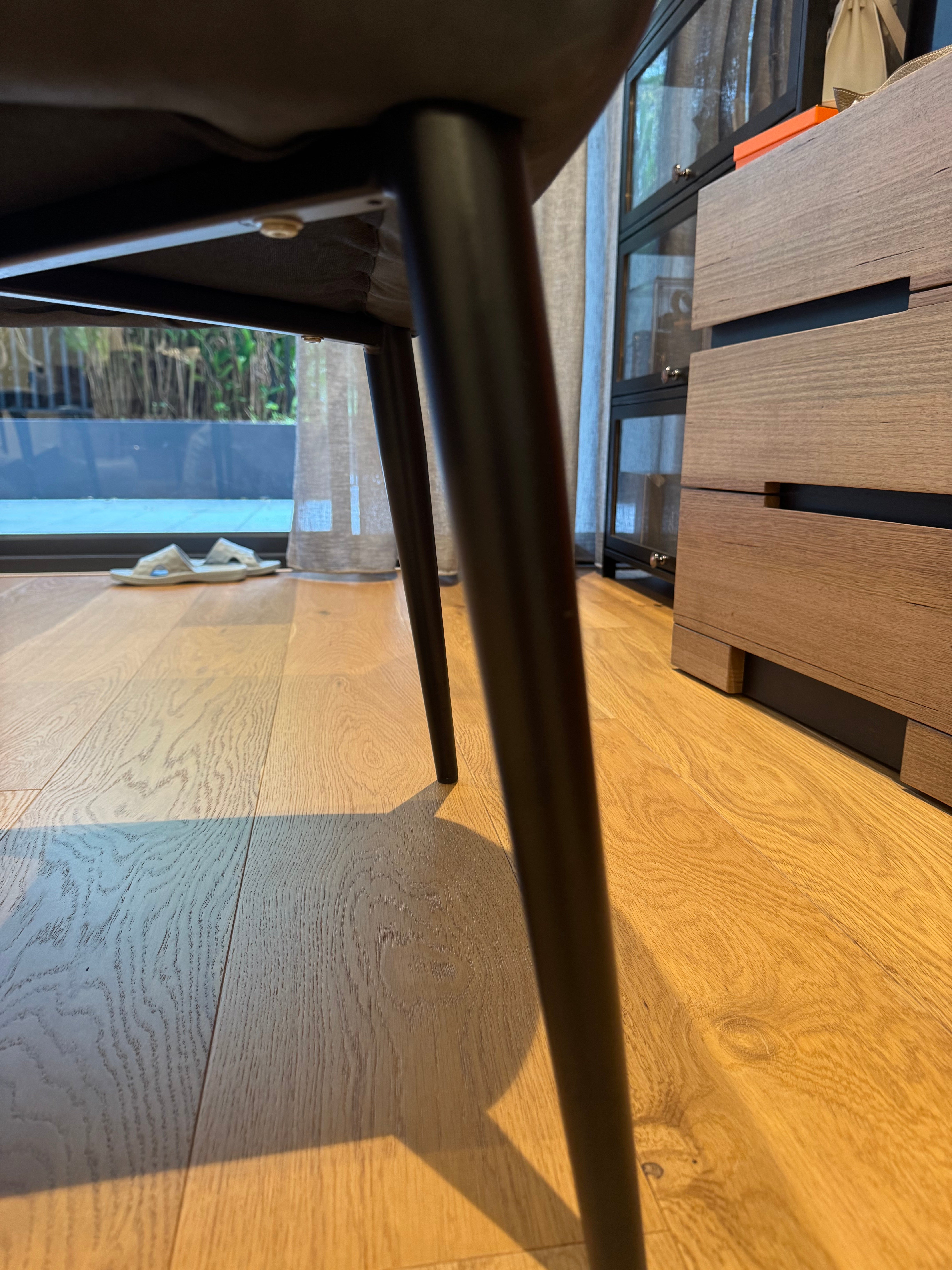 Coco Republic Black Leather Dining Chairs, set of 6