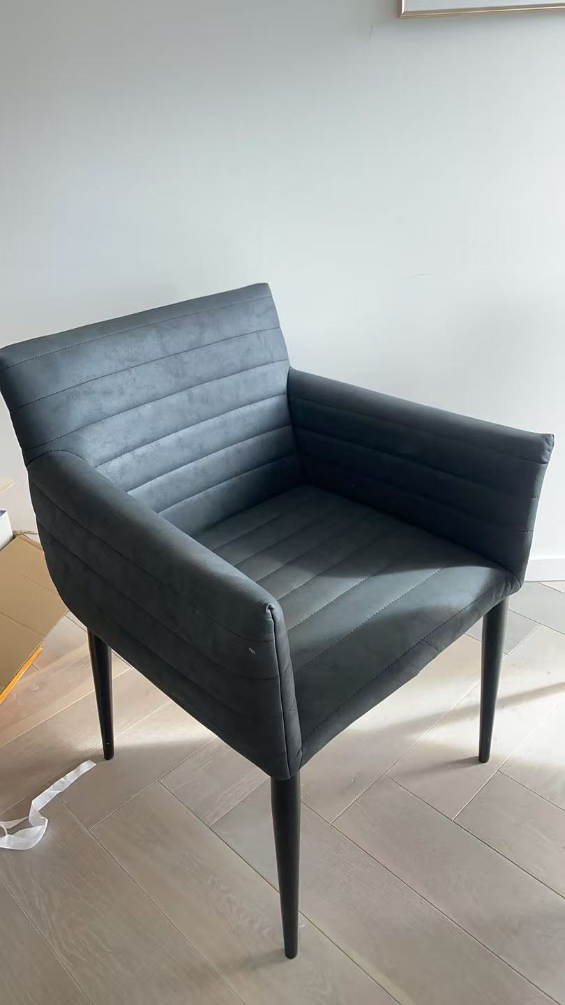 Coco Republic Black Leather Dining Chairs, set of 6