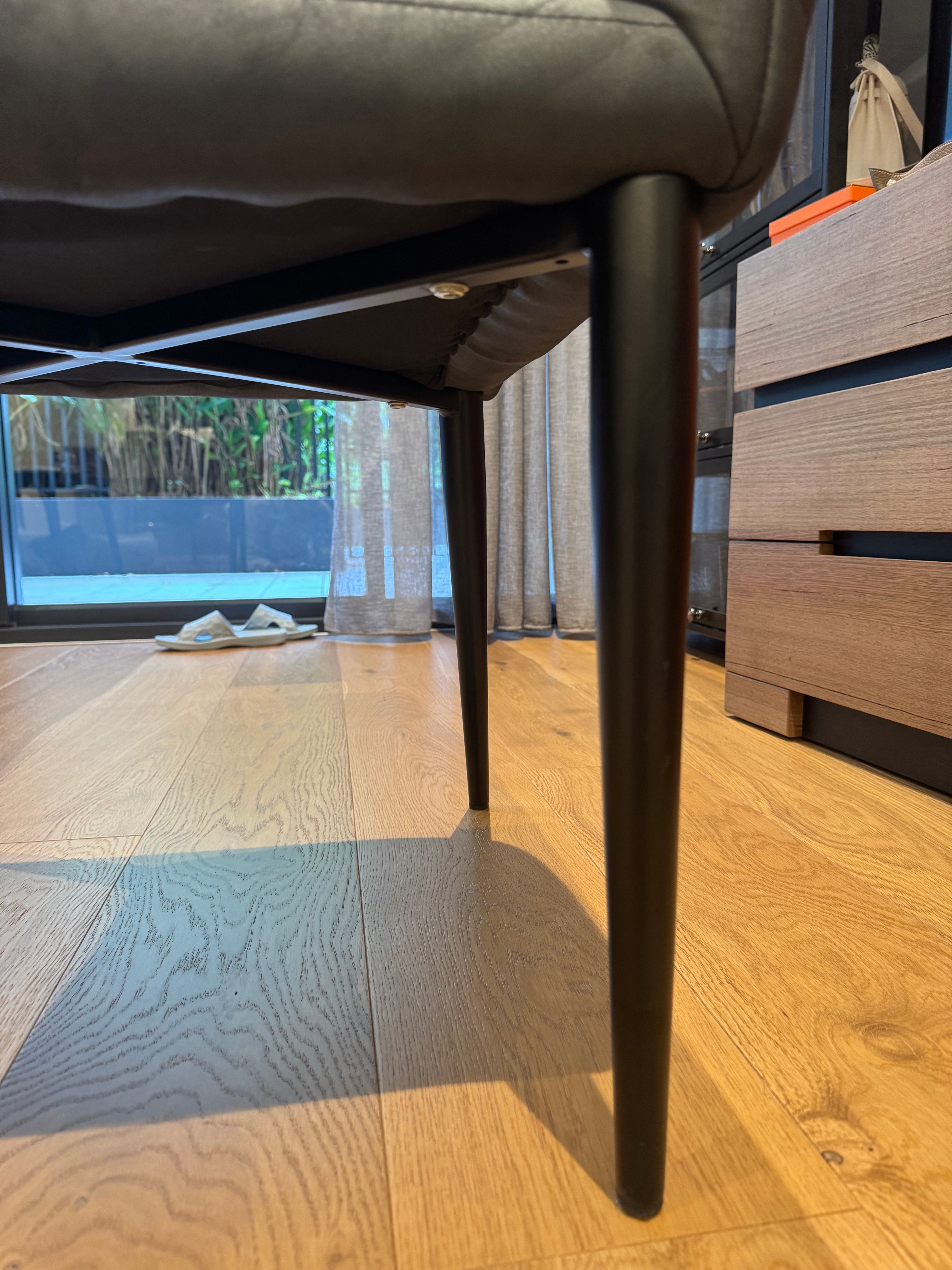 Coco Republic Black Leather Dining Chairs, set of 6