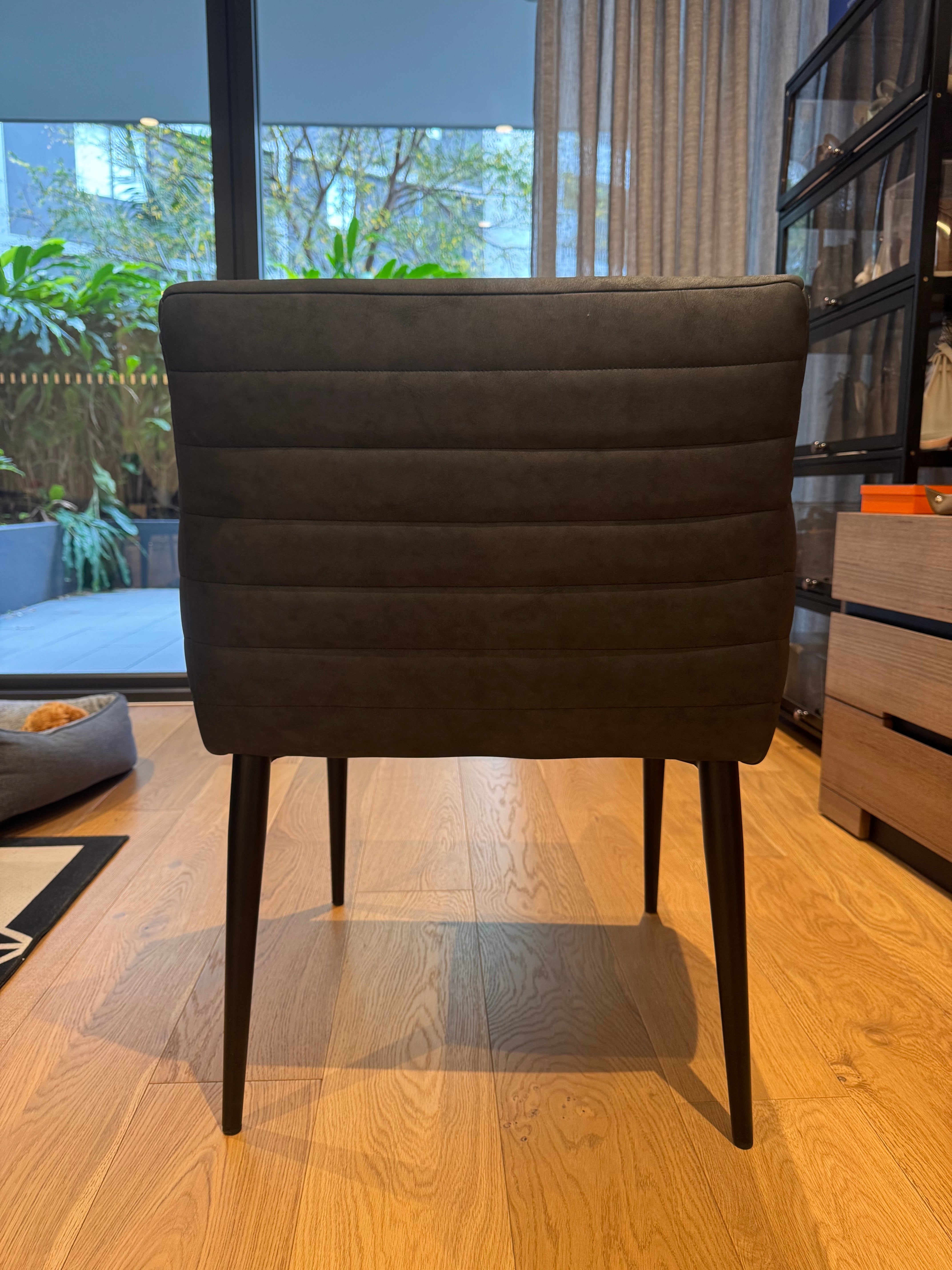 Coco Republic Black Leather Dining Chairs, set of 6