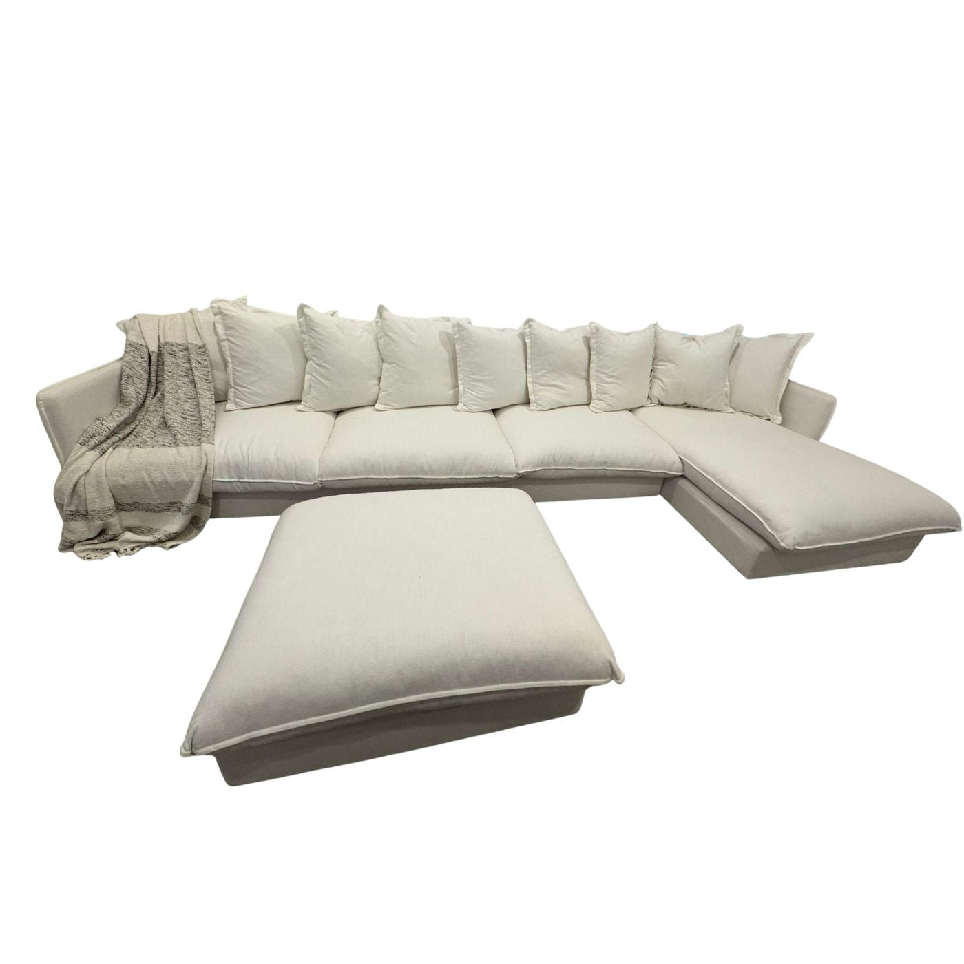 Crafted furniture Matilda couch with chaise and ottoman