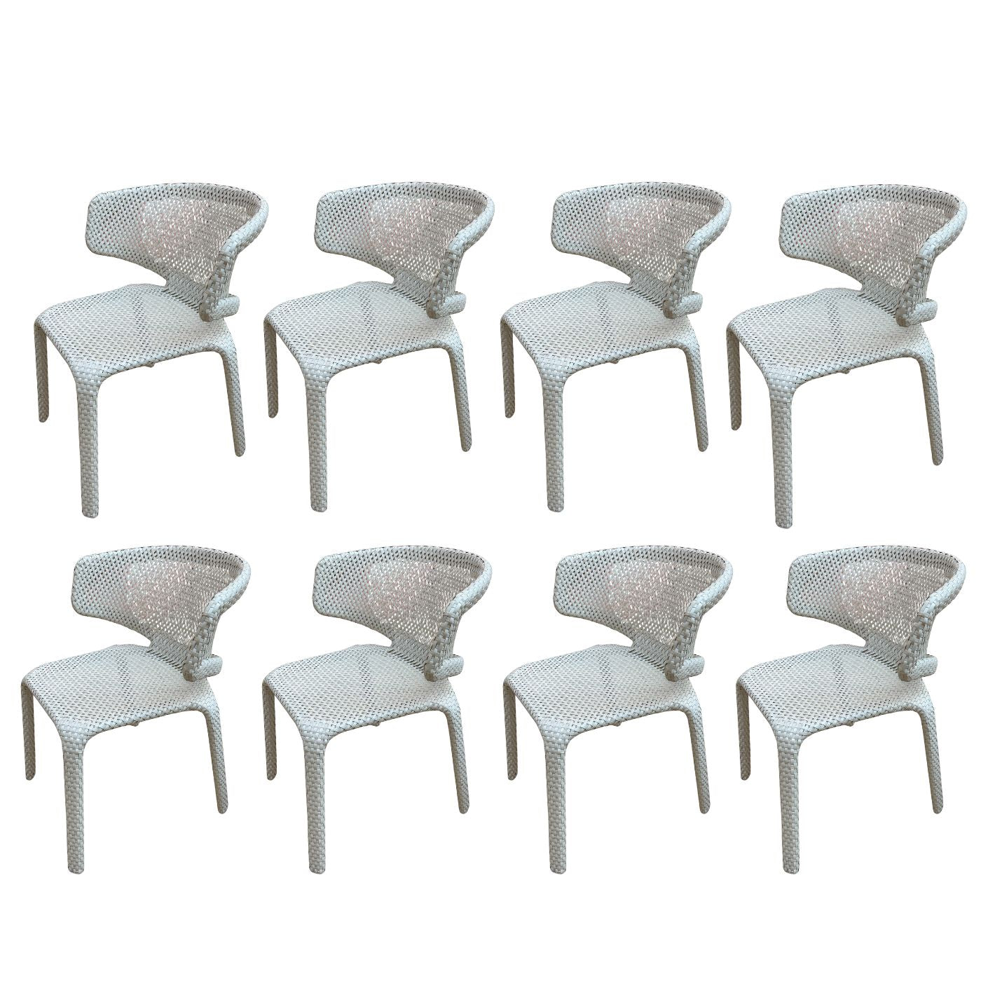 DEDON Seashell Nuo Outdoor Dining Chair Pearl, Set of 8