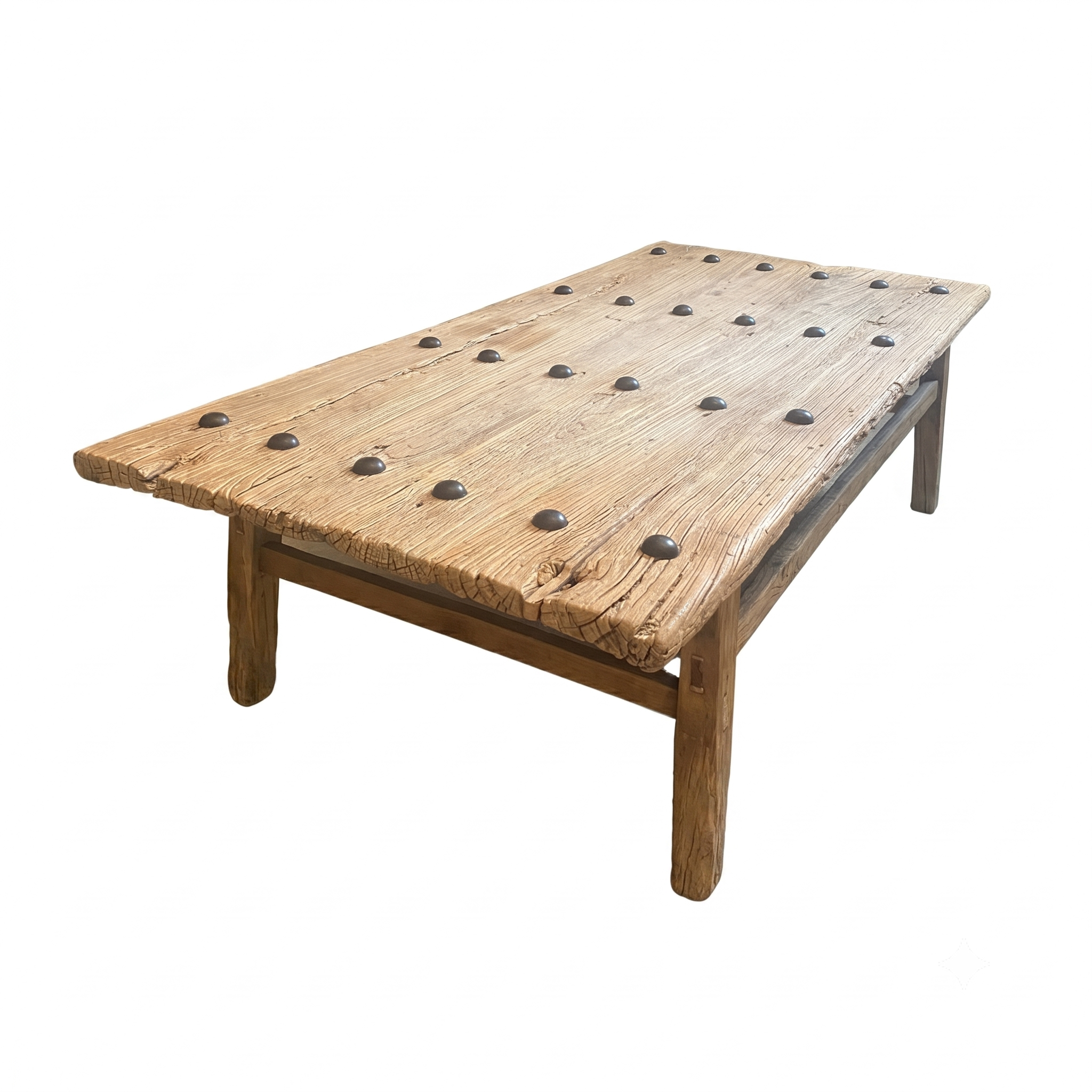 Rustic Solid Elm Coffee Table Handcrafted