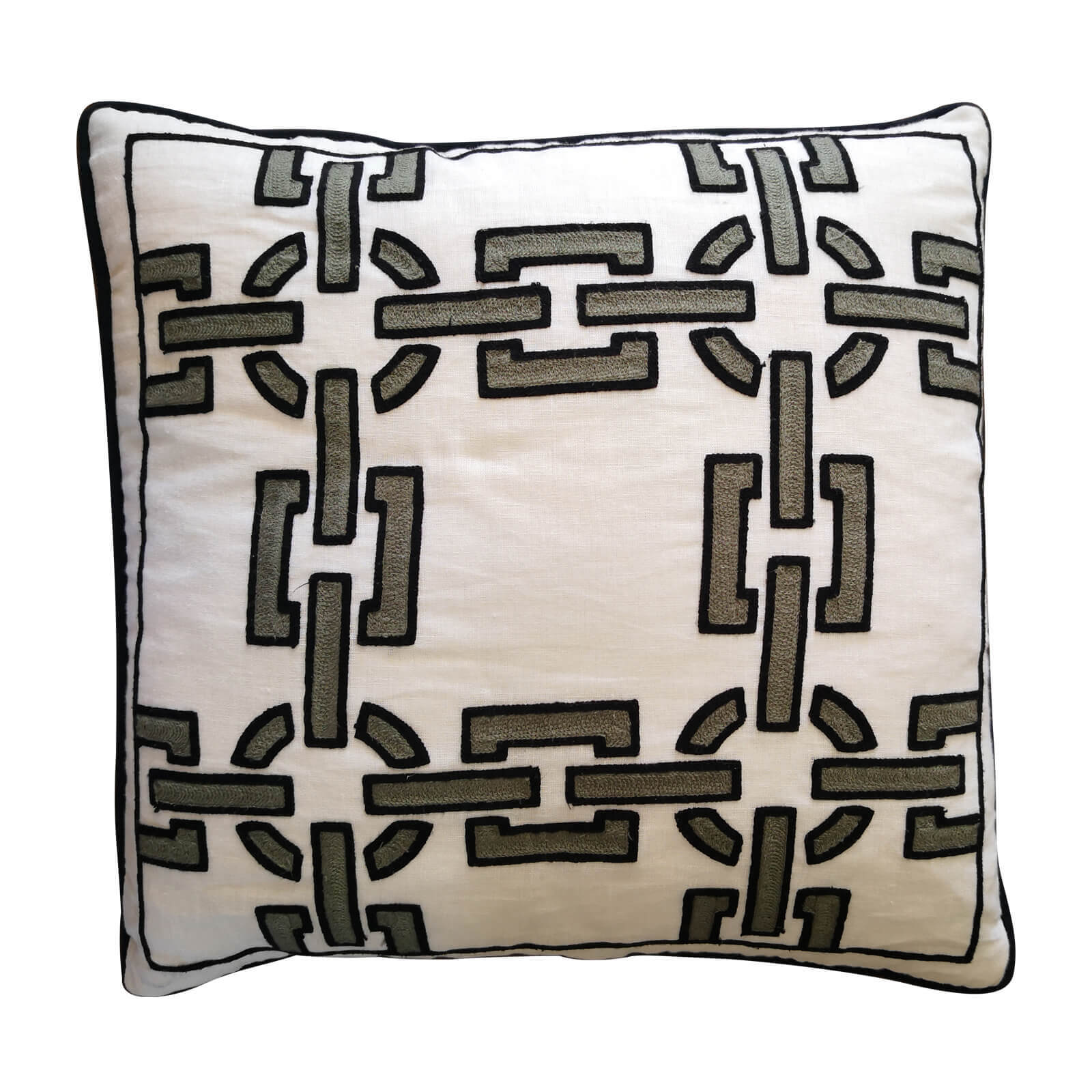 Greg Natale Monte Carlo cushion in black, grey, white