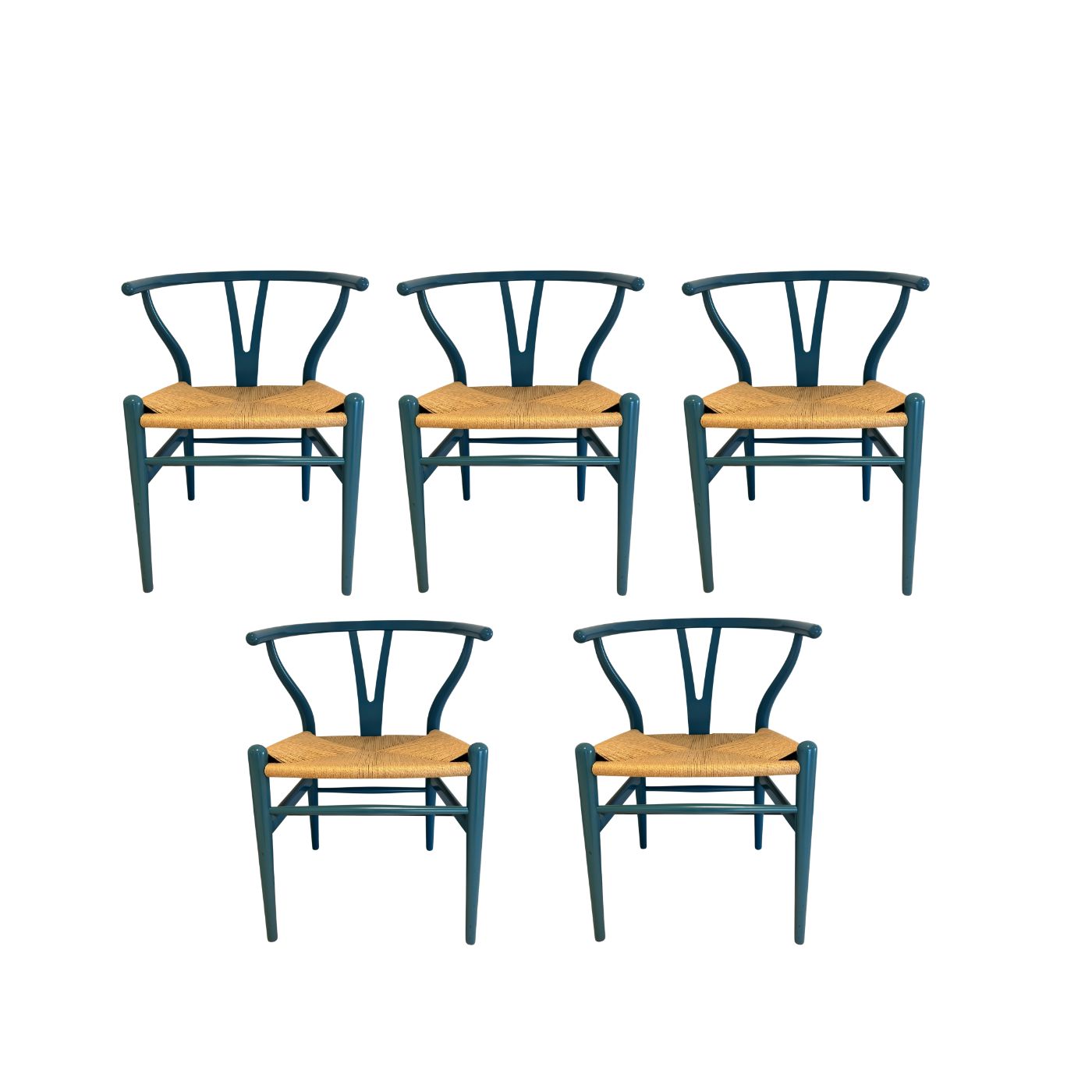 CH24 Hans Wegner Wishbone Chairs, Set of 5