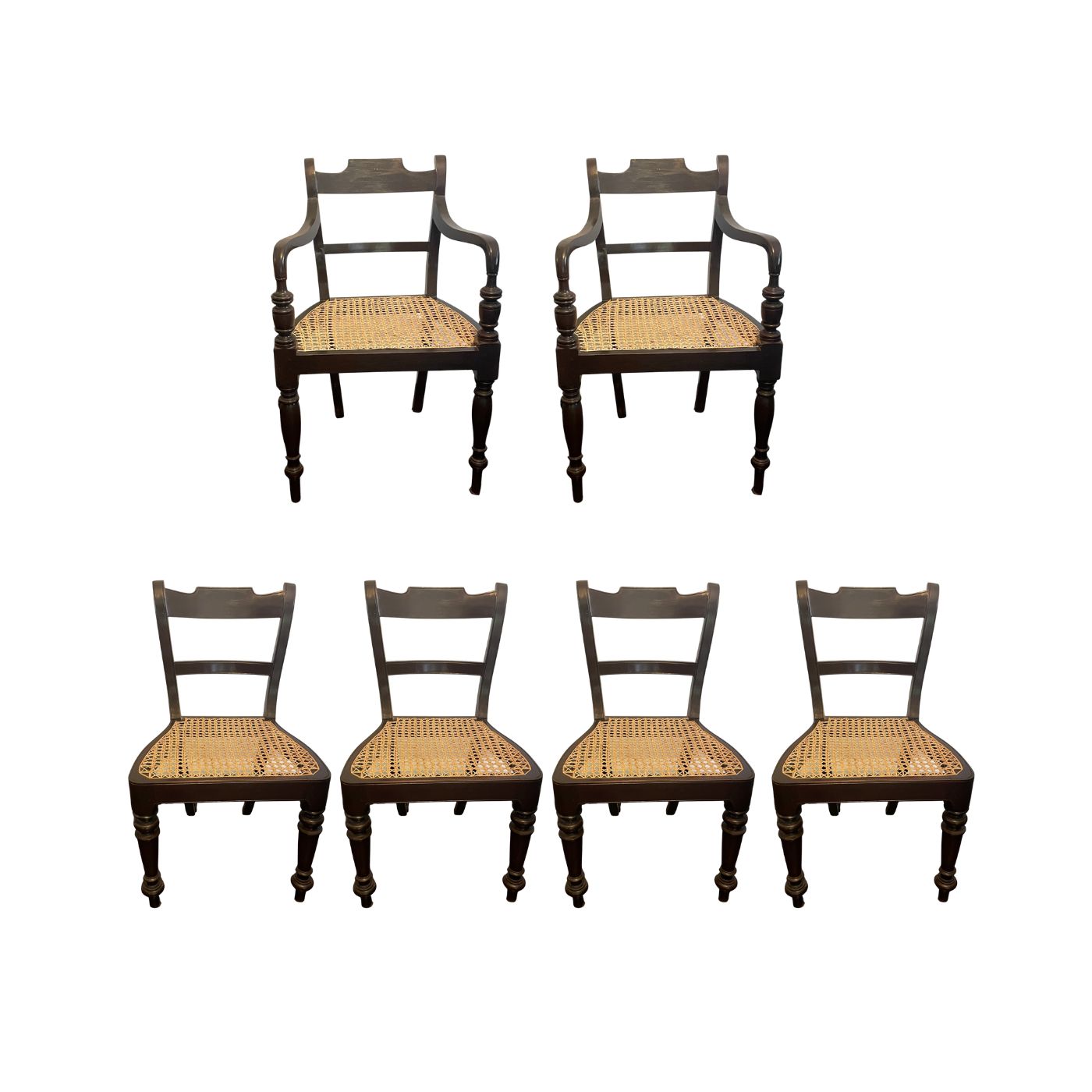 Handcrafted Rattan Dining Chairs, set of 6