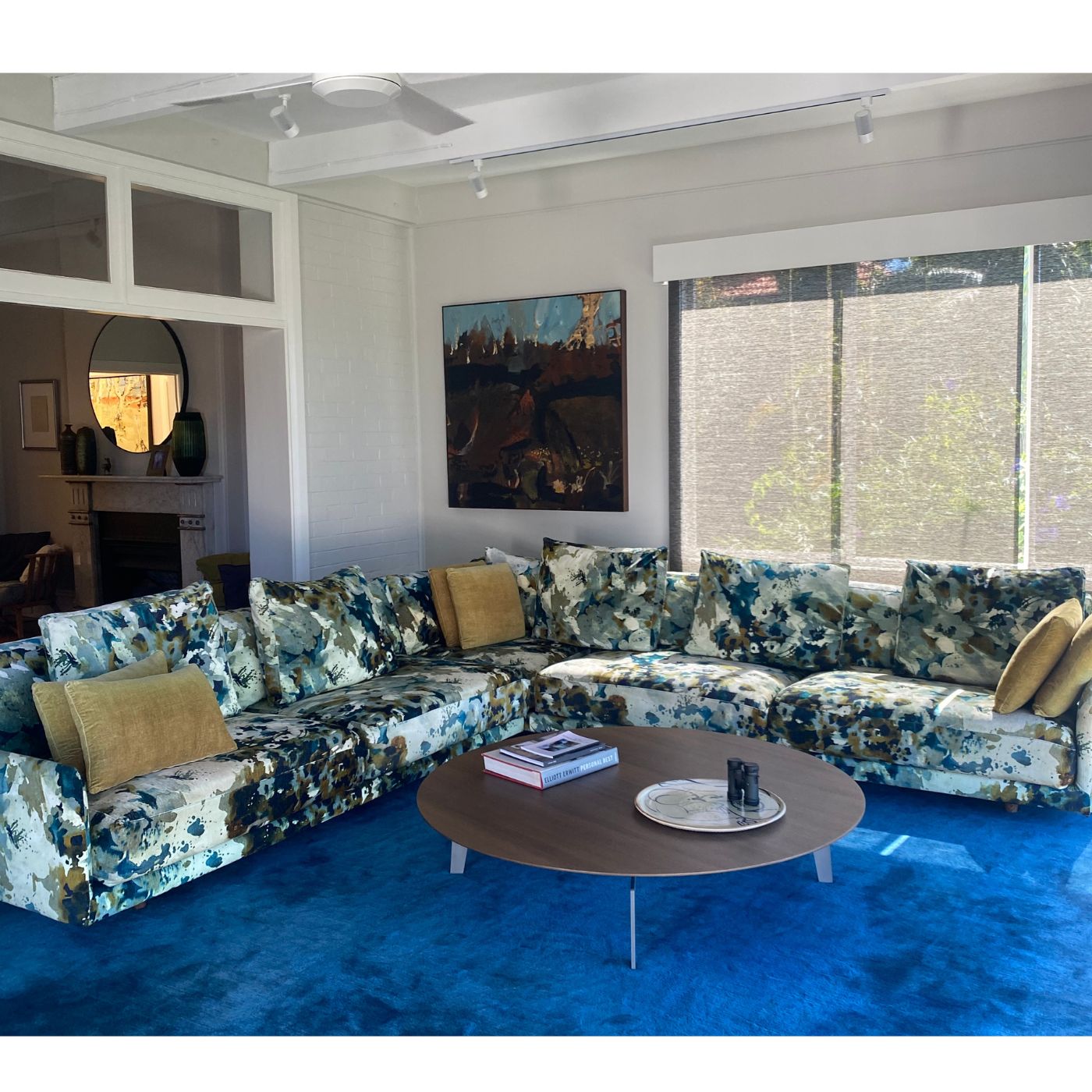 Large Custom Upholstered Jardan Sofa, 2 pieces