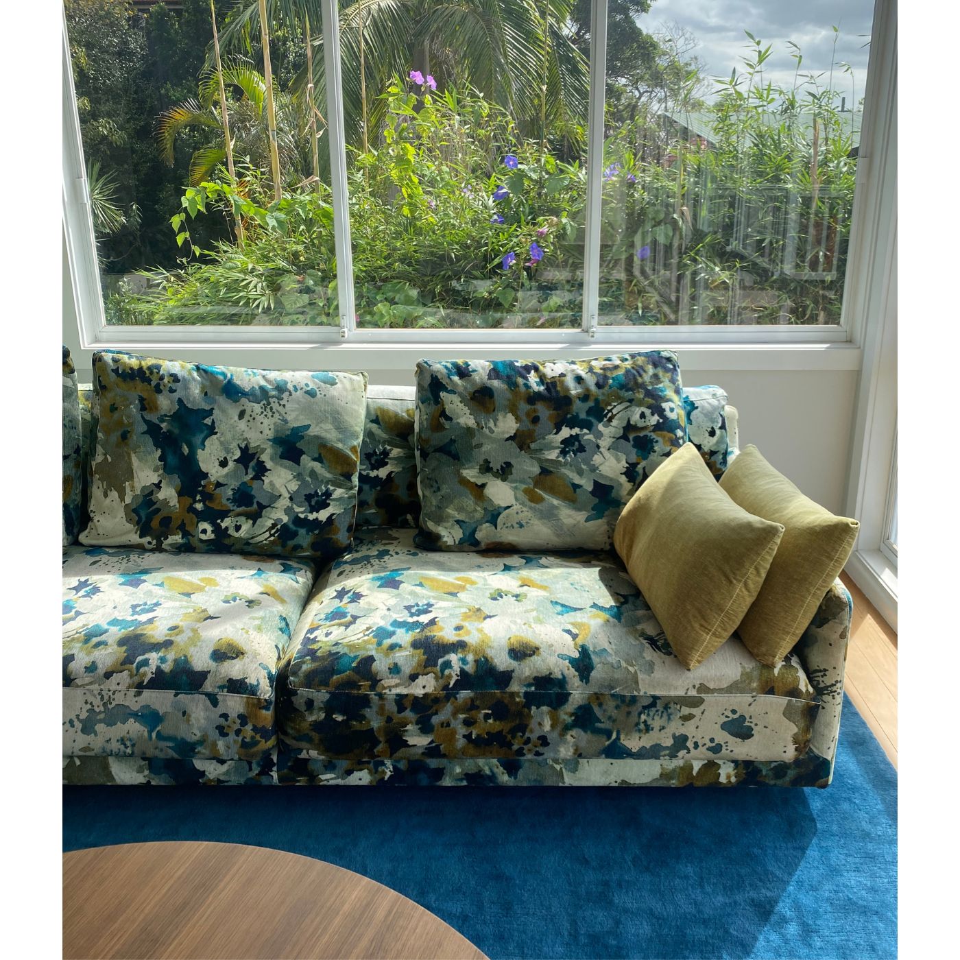 Large Custom Upholstered Jardan Sofa, 2 pieces