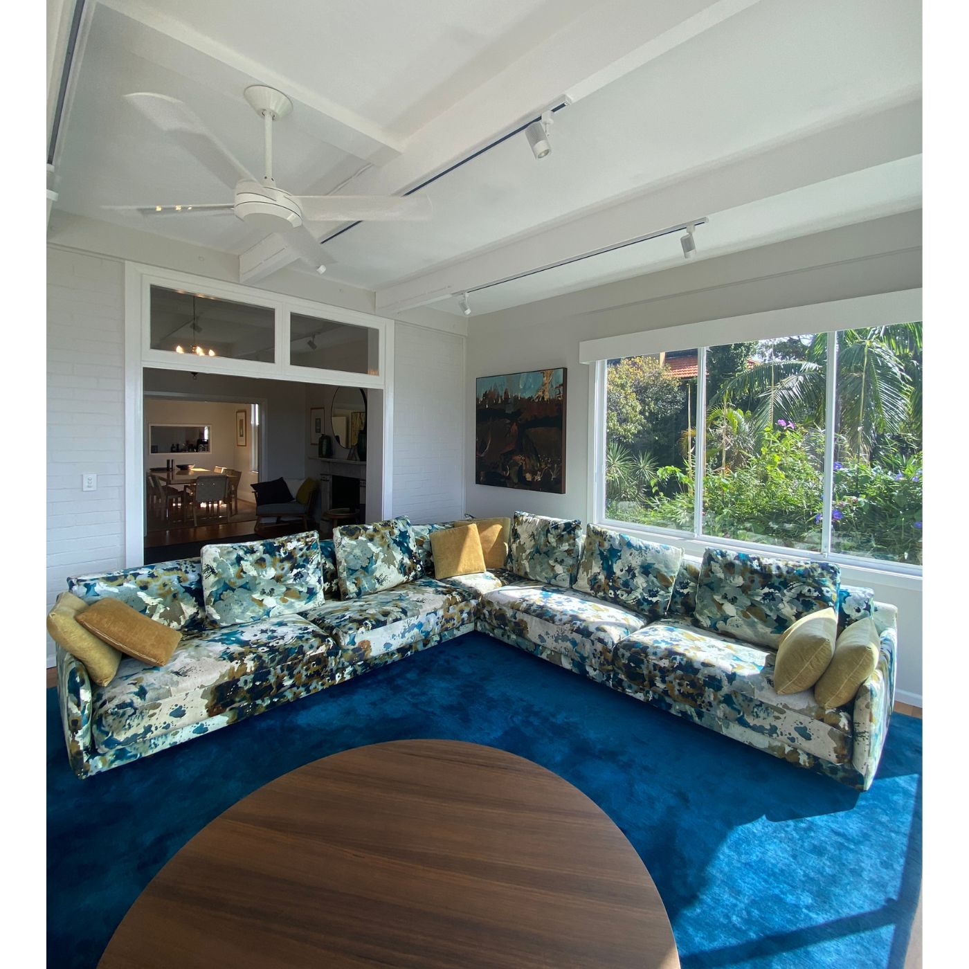 Large Custom Upholstered Jardan Sofa, 2 pieces