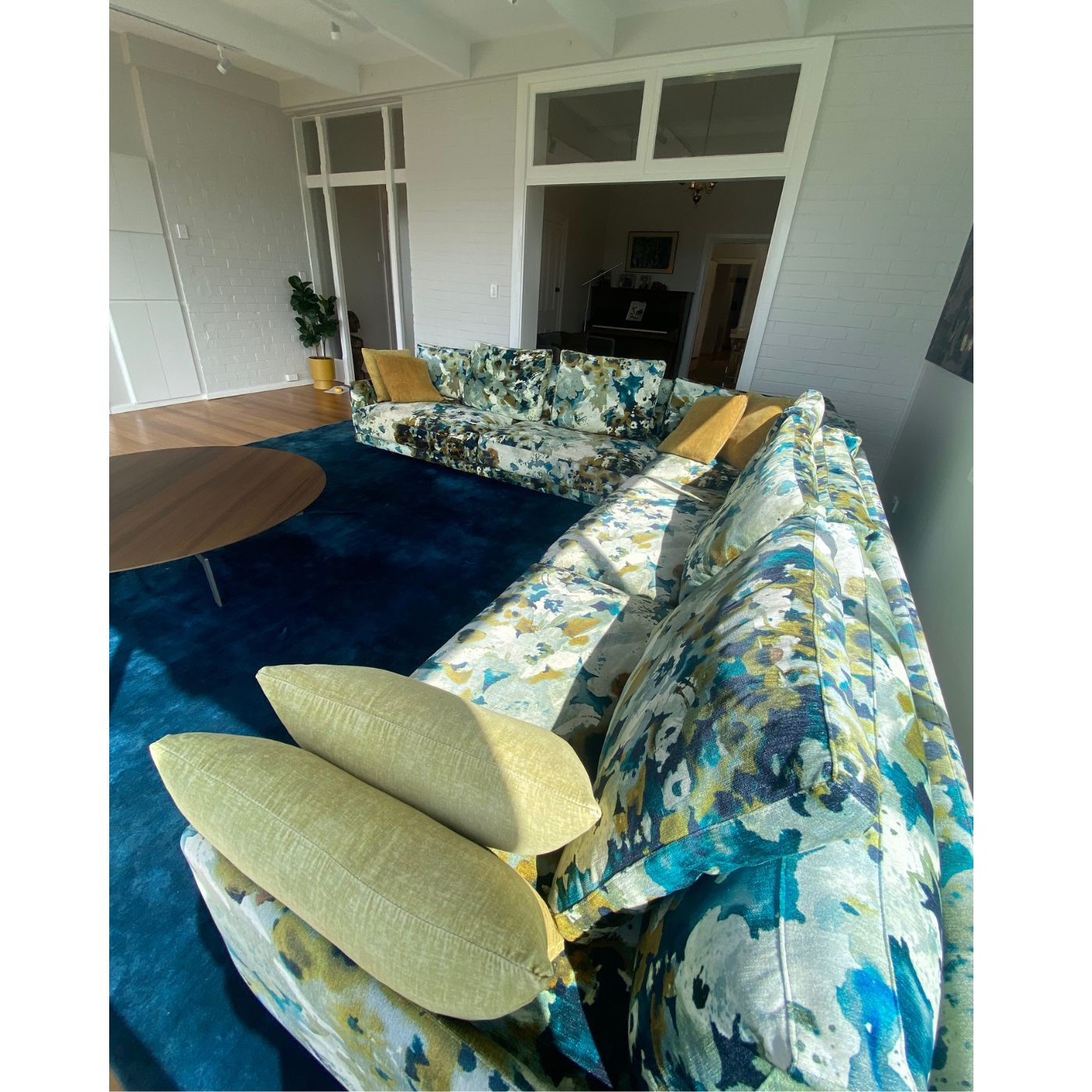 Large Custom Upholstered Jardan Sofa, 2 pieces